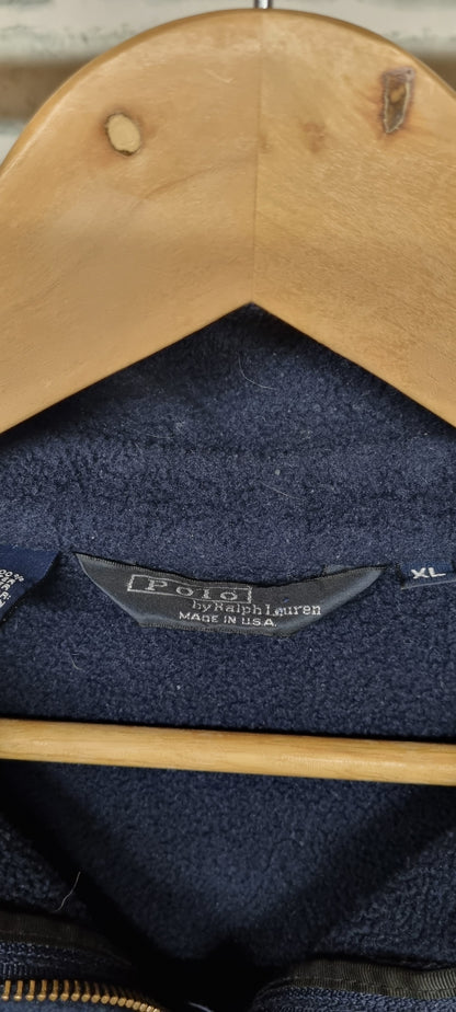Polo Ralph Lauren Blue Zip-Up Fleece Size XL