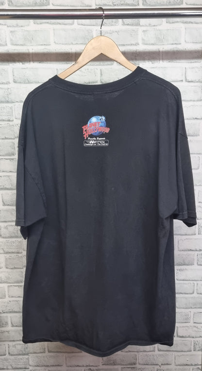 Vintage 1998 Planet Hollywood Nsync Hand Print Black T-Shirt Size 2XL