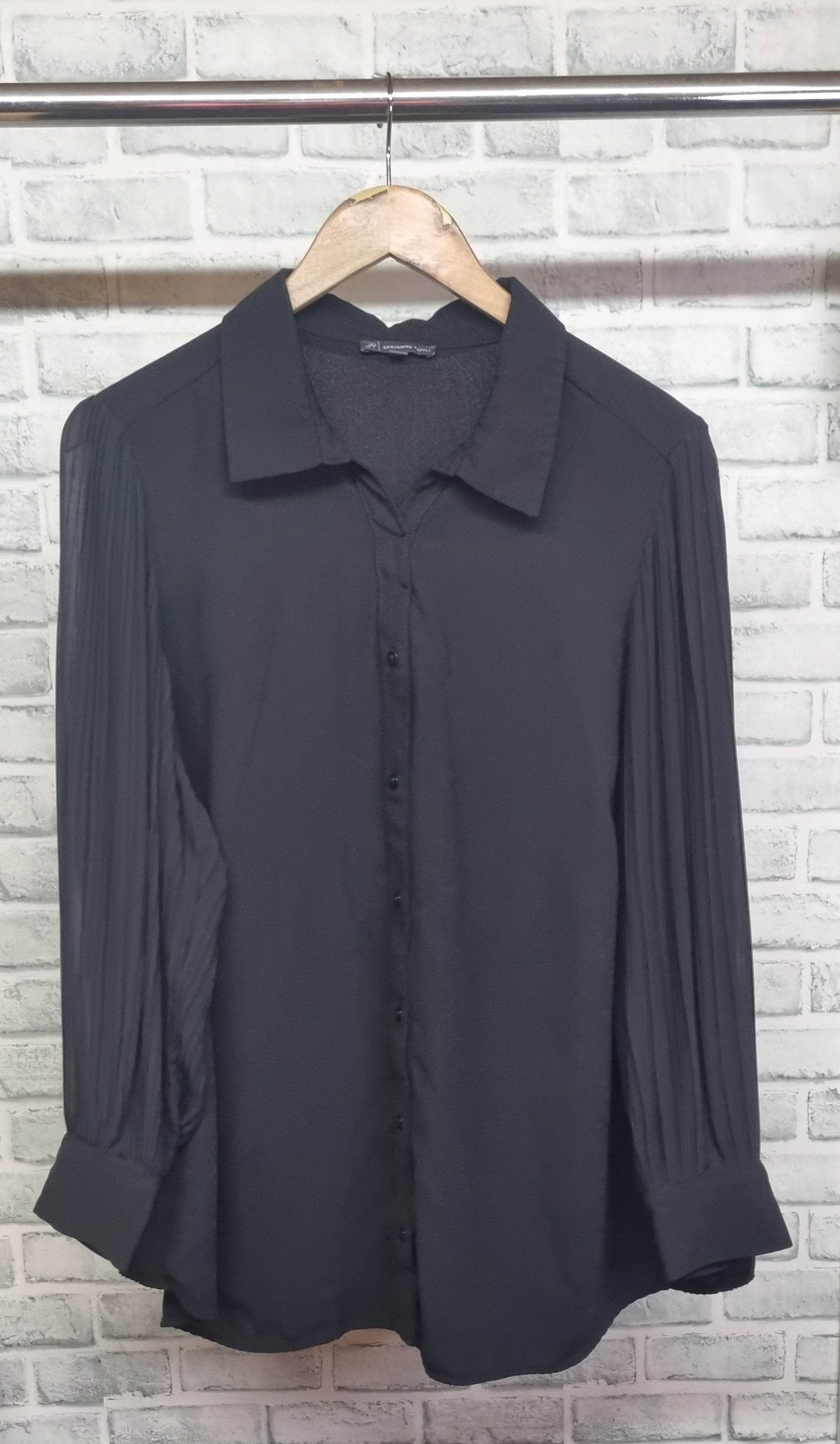 Adrianna Papell Black Blouse Size XL