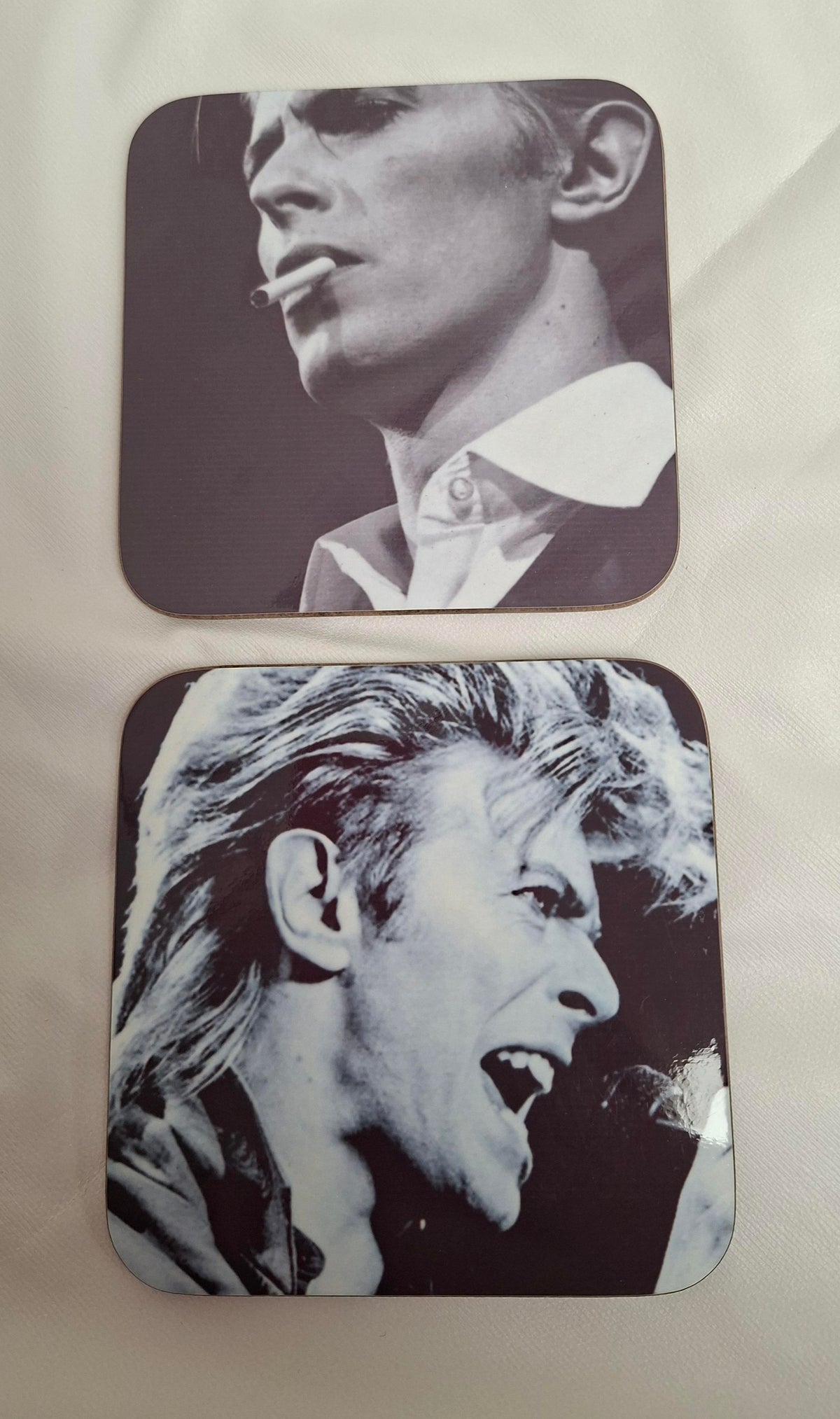 David Bowie coaster set of 6 Including Ziggy Stardust, Station to Station and Heroes cover photos