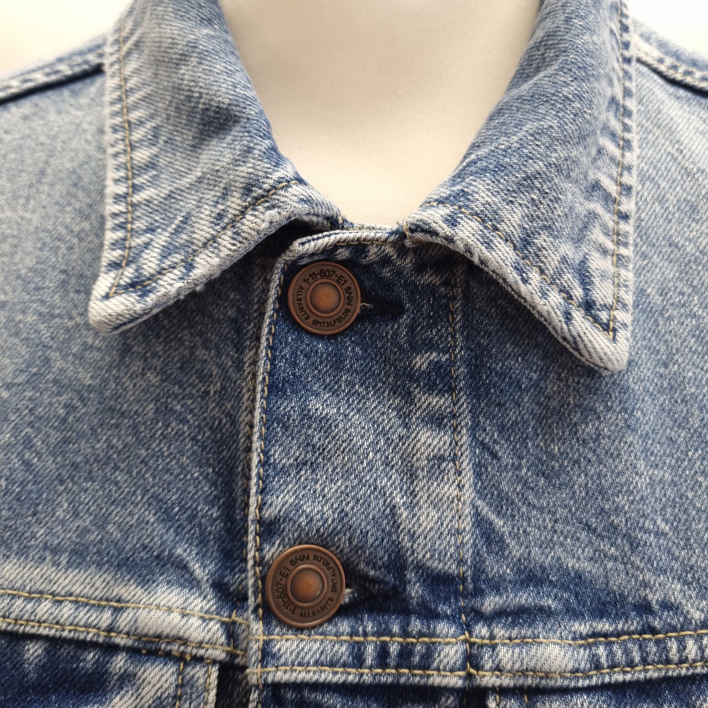 AllSaints Lightwash Denim Jacket with Pockets Size M