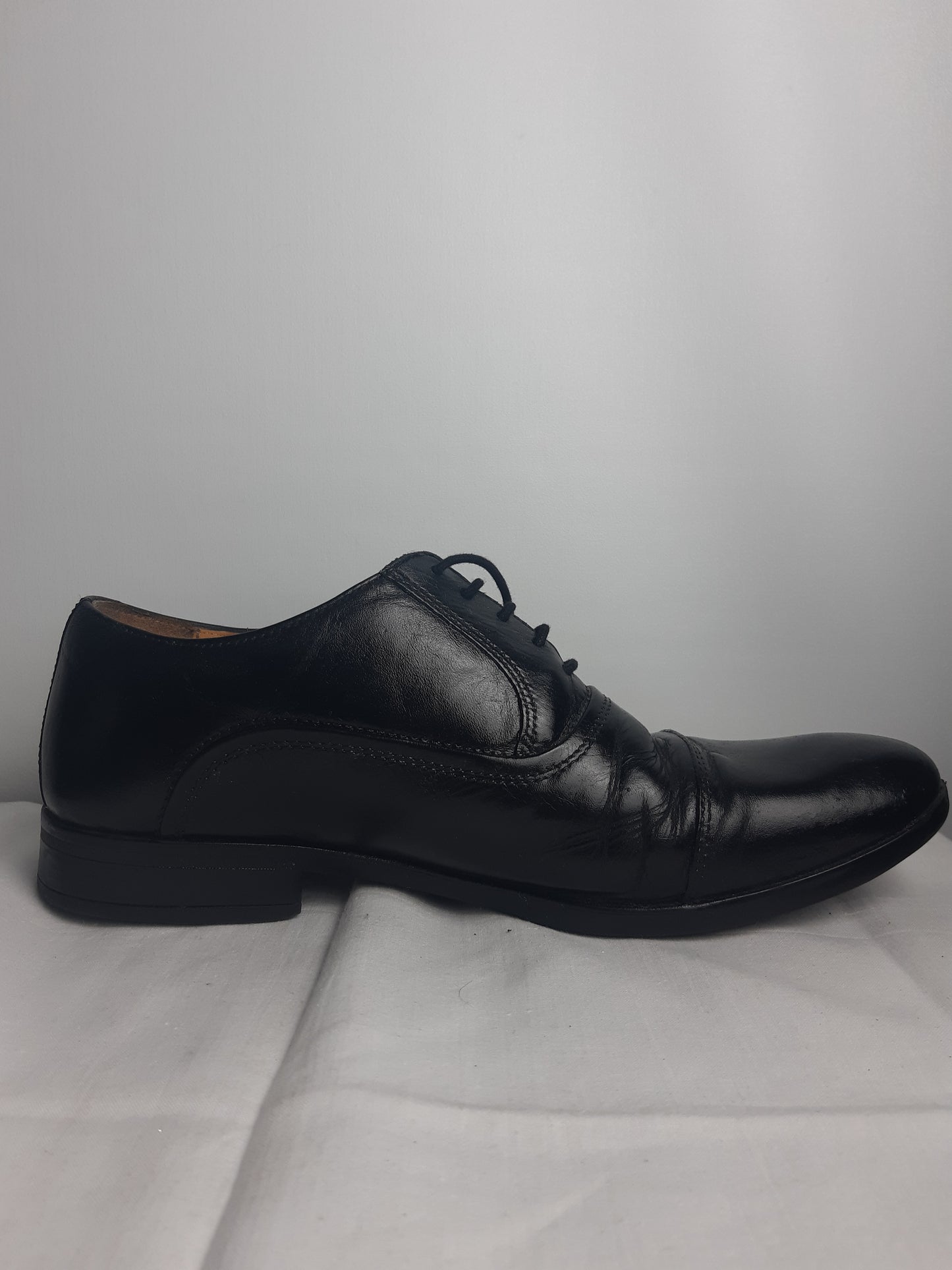 M&S Black Leather Shoes Size 8 1/2
