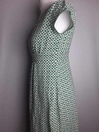 Boden Green & White Cotton Dress Size 8 Petite