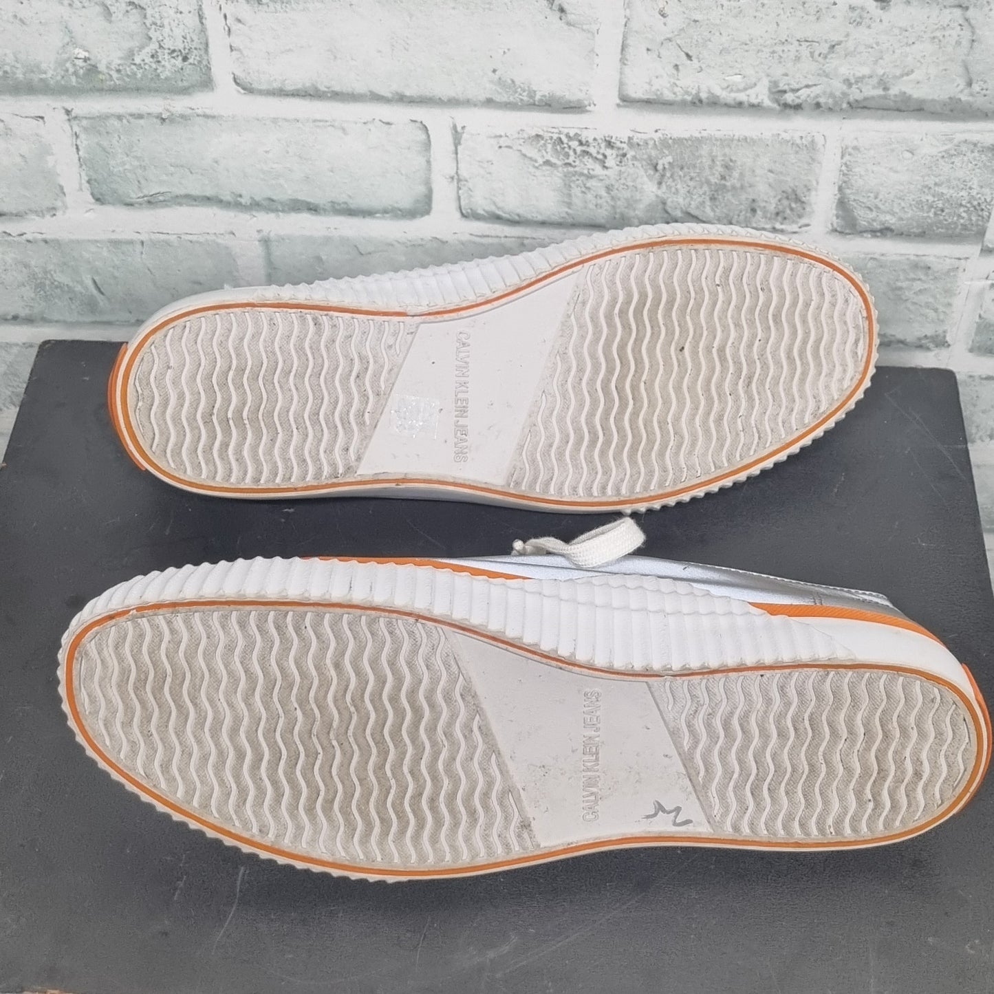 Calvin Klein Jeans Silver Reflective Shoes Size 7