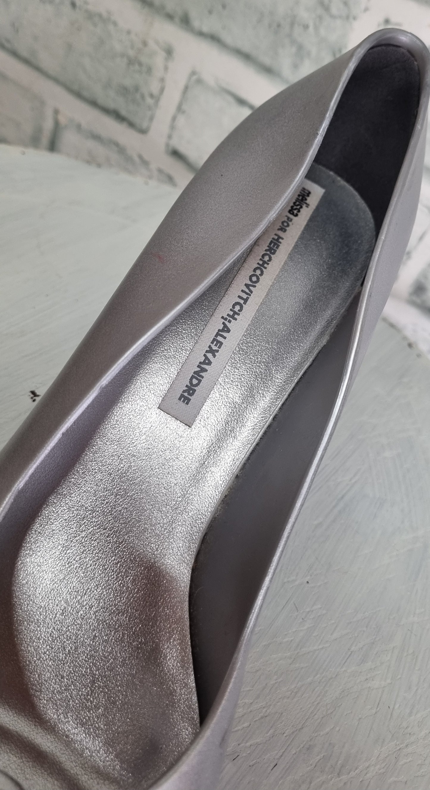 Melissa for Alexandre Herchcovitch Silver Pointy Jelly Wedges Size 40/41