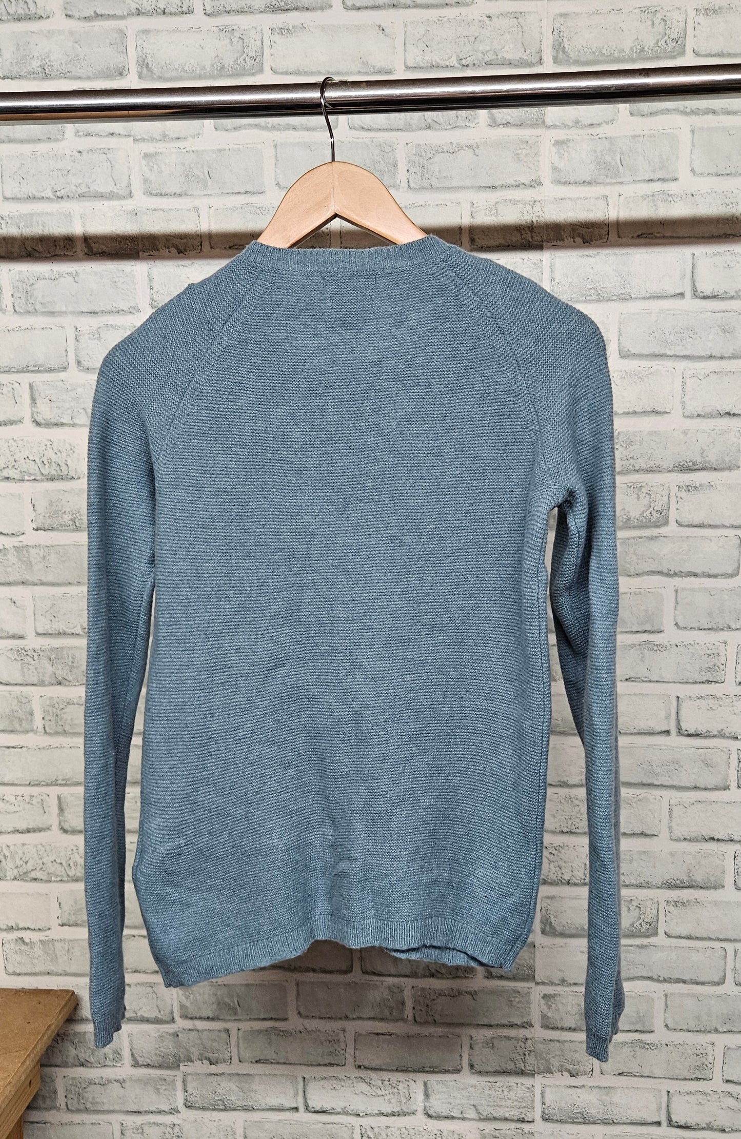 Kew Pure Merino Wool Blue Grey Cardigan Size M/12/38