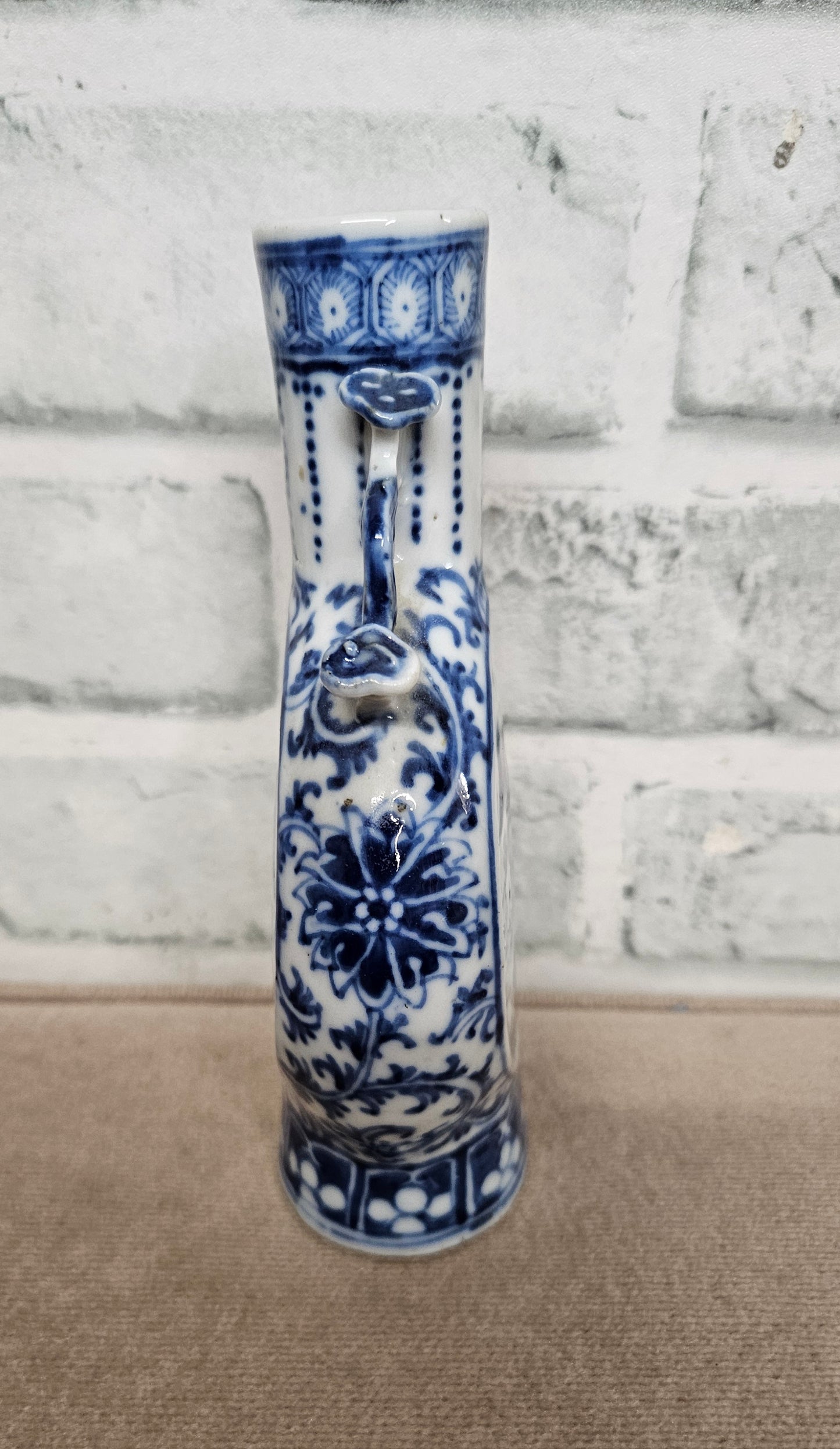 Chinese Moon Vase Blue and White Pattern