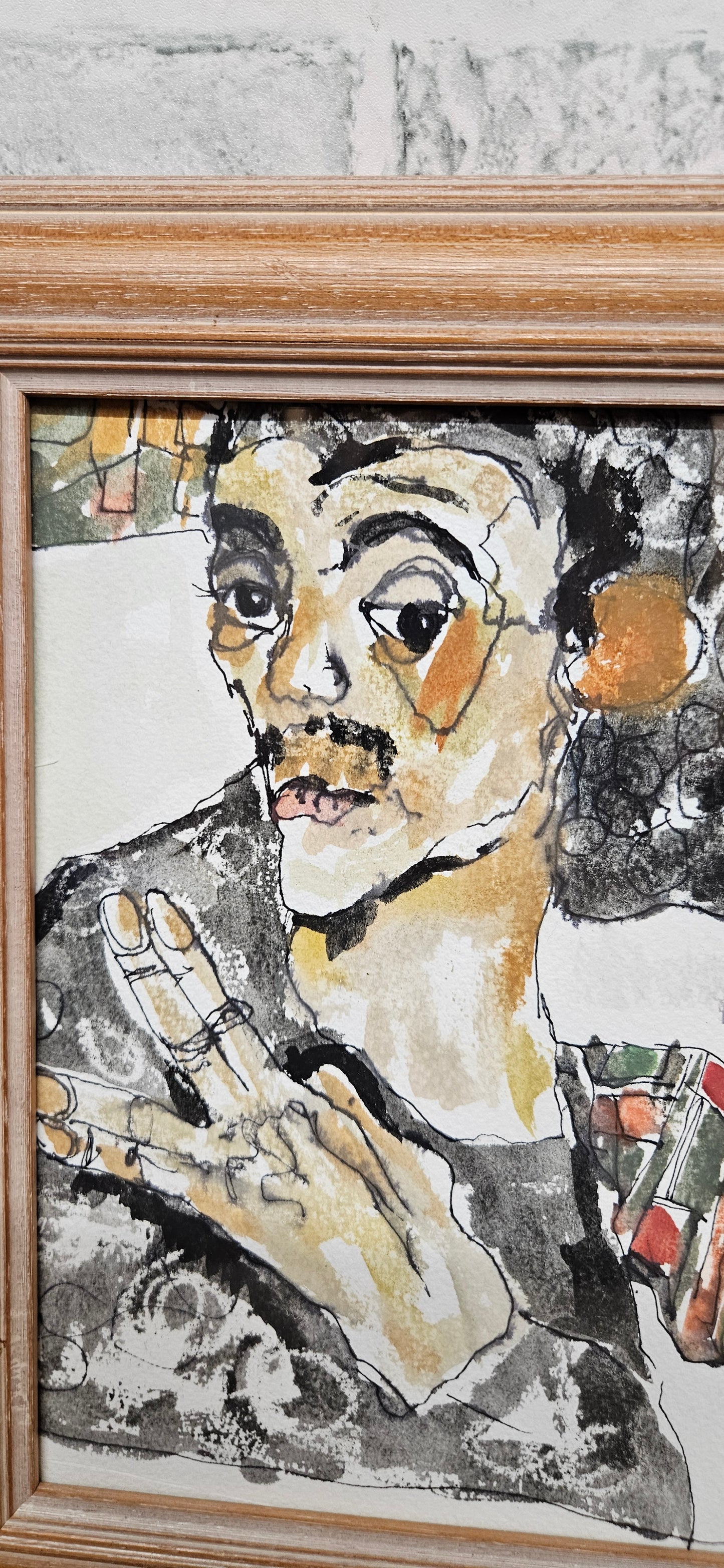 Watercolour Sketch 'Egon Schiele' by Linda Miles (1947-2020) 'Painter & Art Teacher'