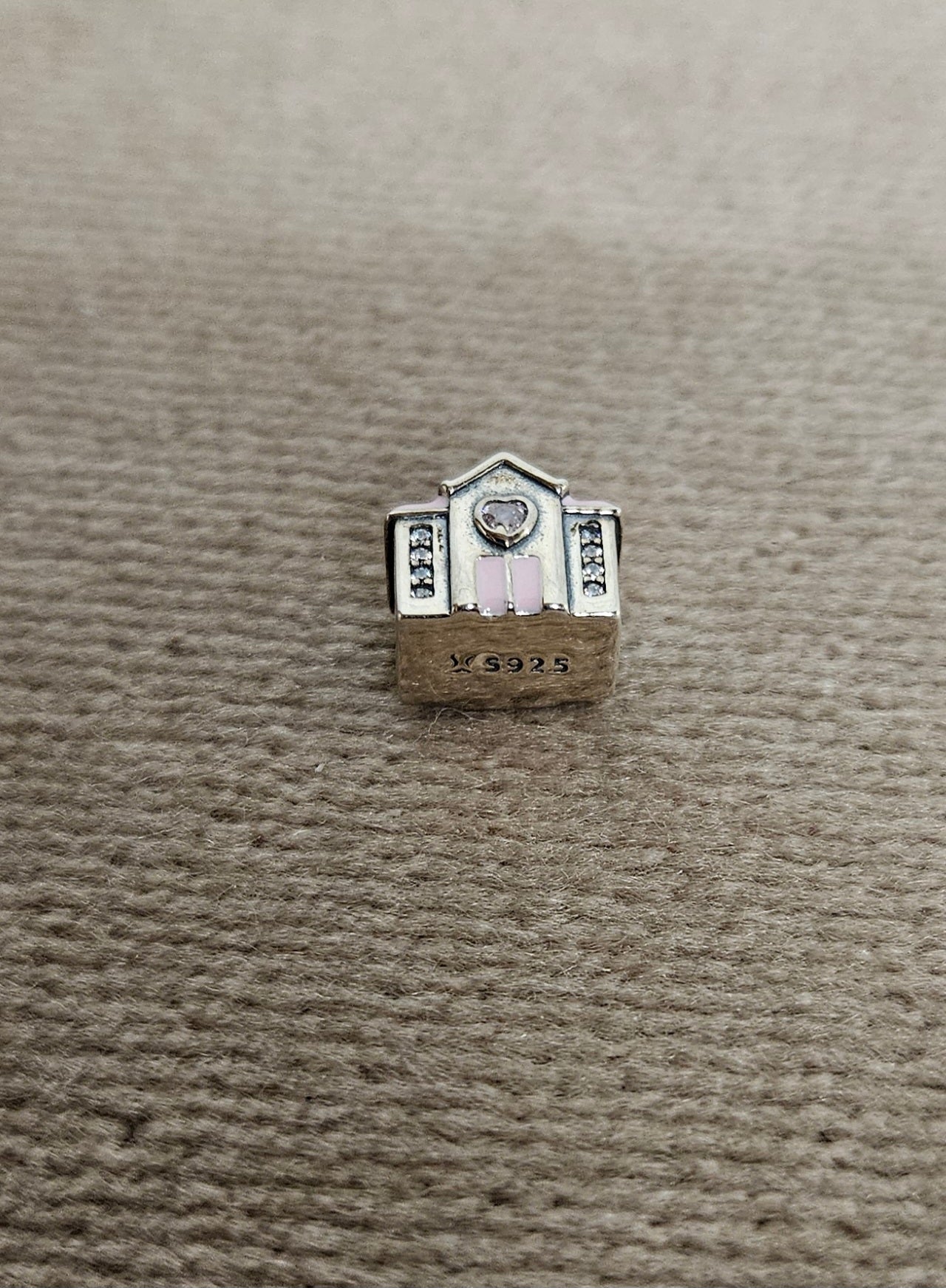 Pink Church Chappell Sterling Silver Charm
