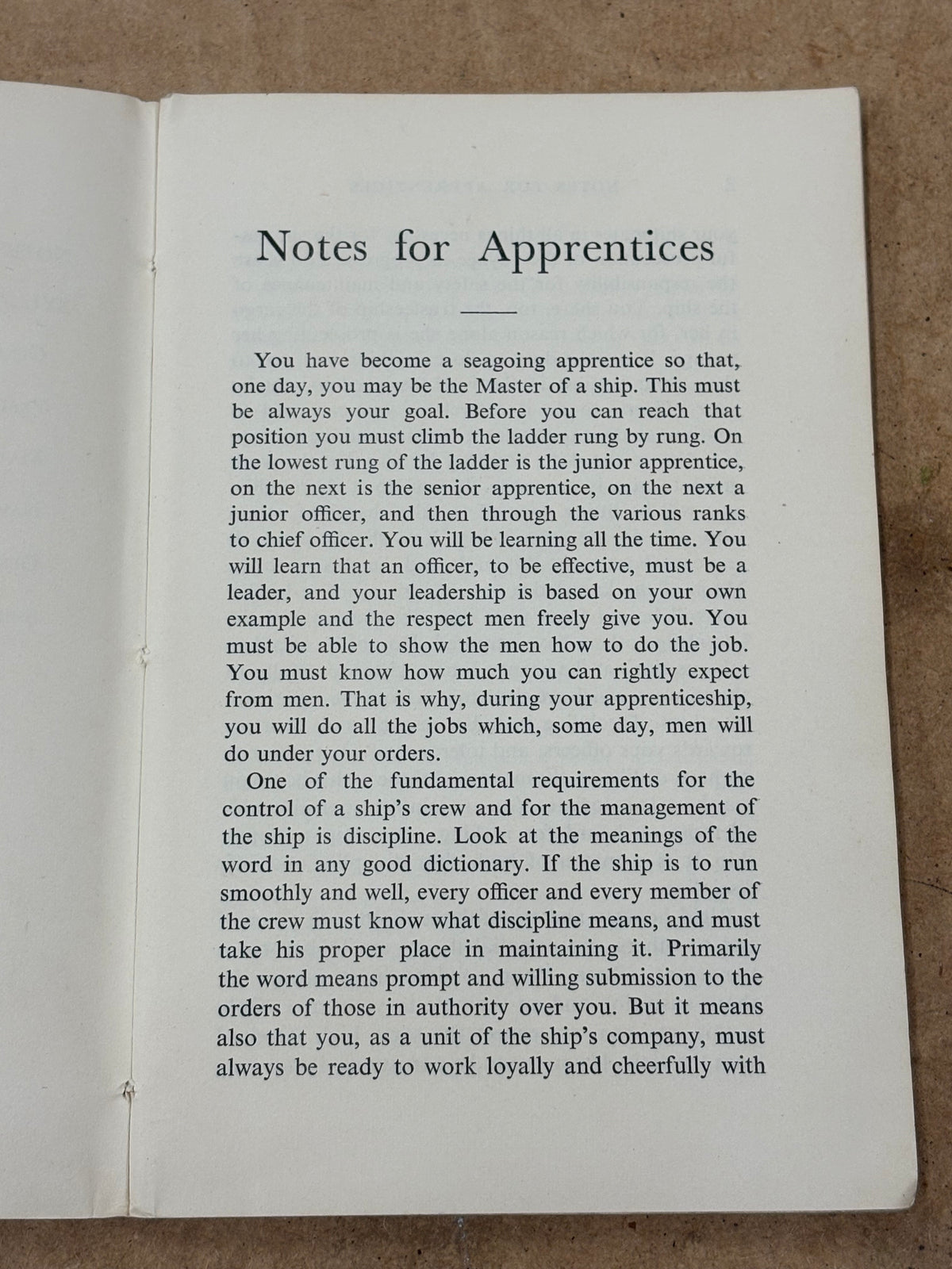 Apprentices' Handbook: Training to be an Officer (Revised Edition 1952) by Merchant Navy Training Board