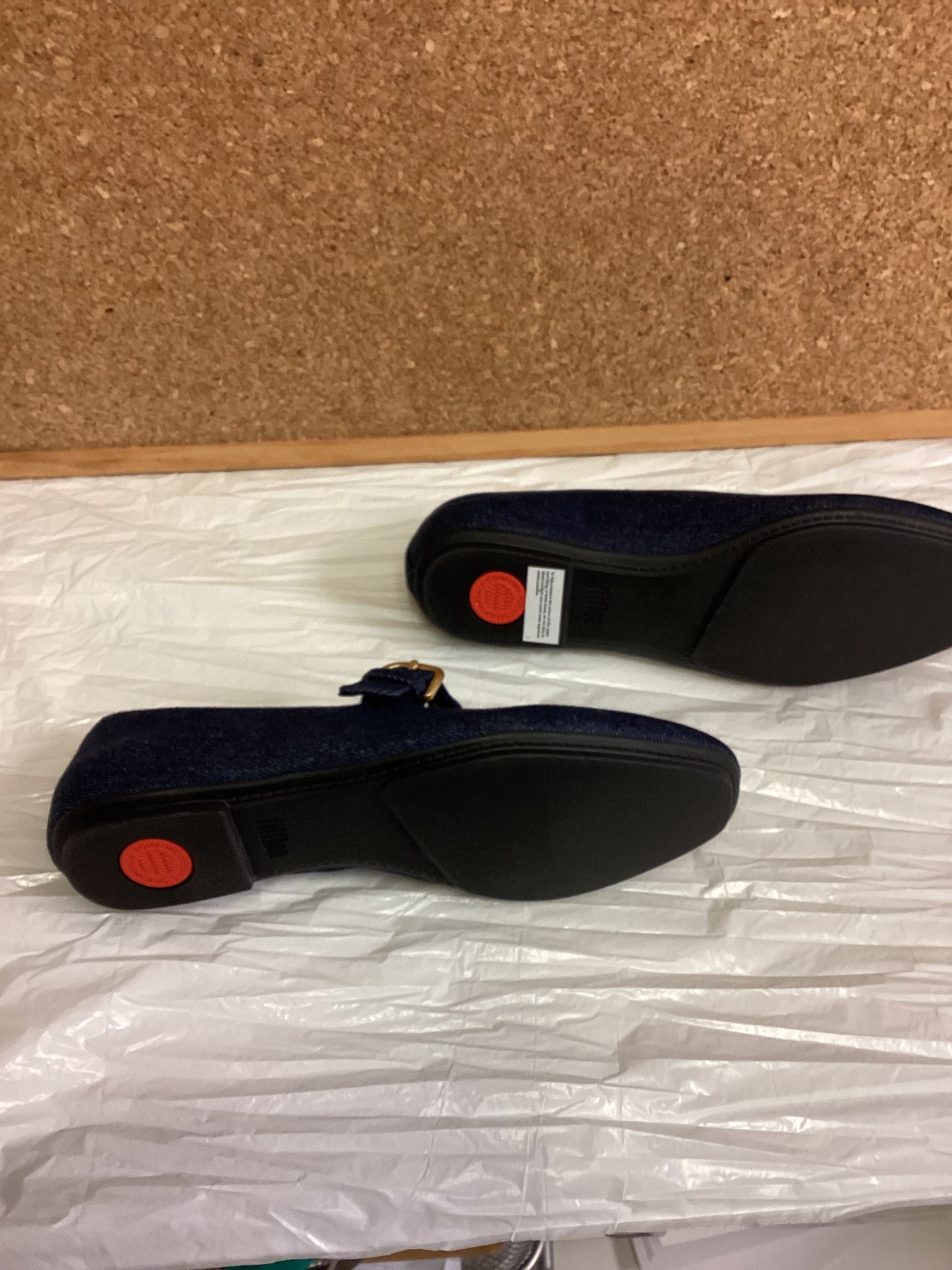FitFlop Blue Delicoto Denim Mary Jones Shoes, Size 4, New