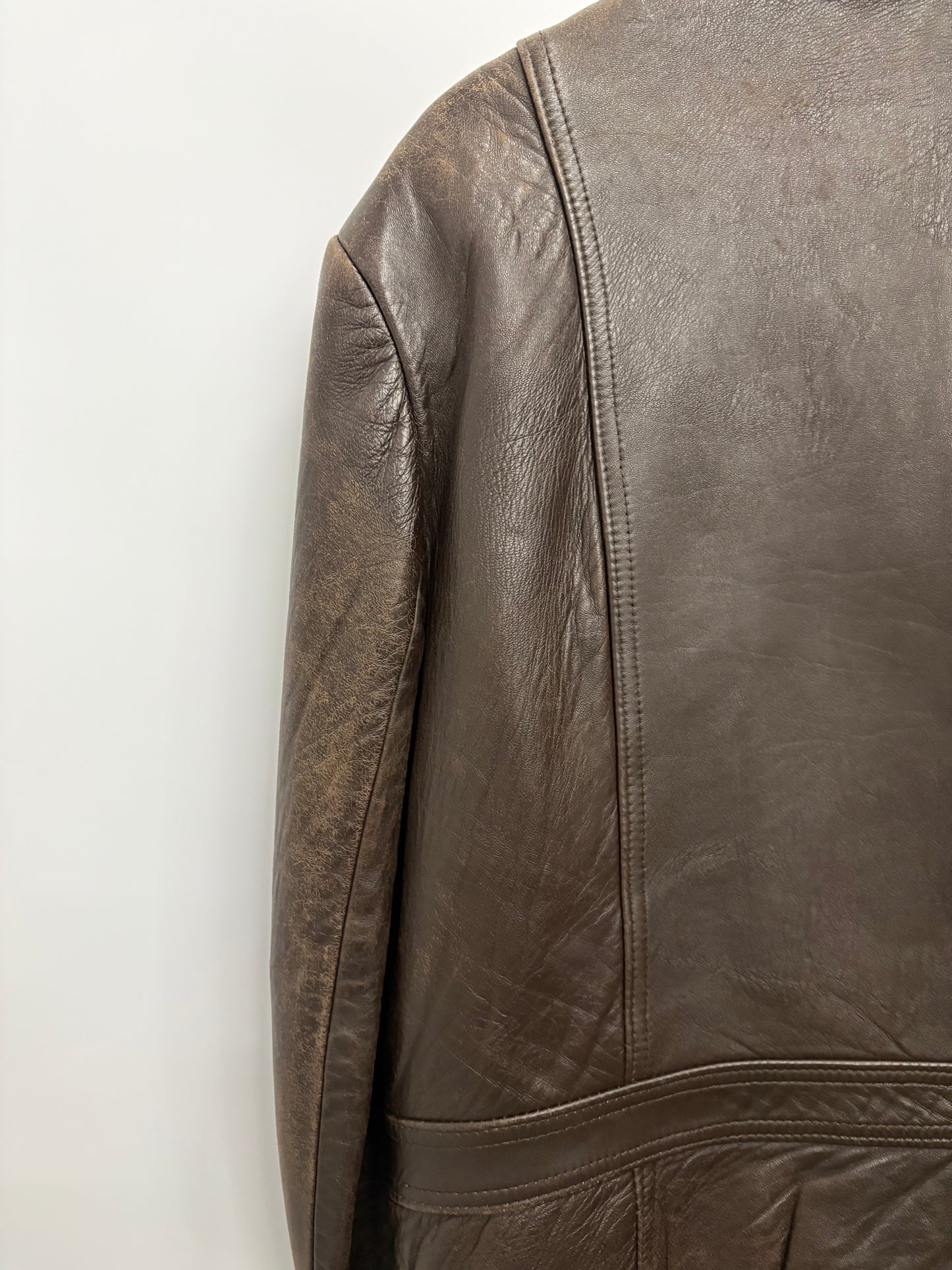 Vintage Mens St Michael Leather Coat Size L