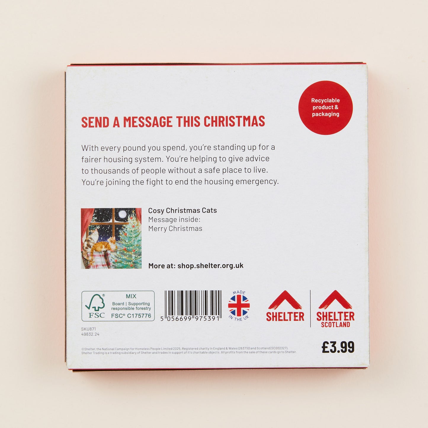 Back of a product packaging with text and branding on a beige background