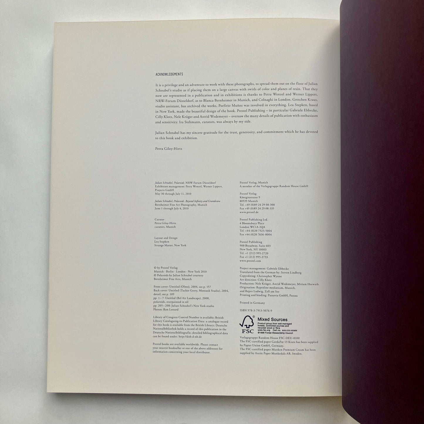 Julian Schnabel - Polaroids signed collectable hardback Photography book