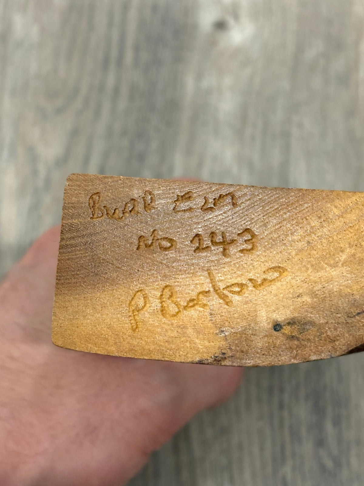 Sculptural Wooden Clock by P. Barlow (Untested)