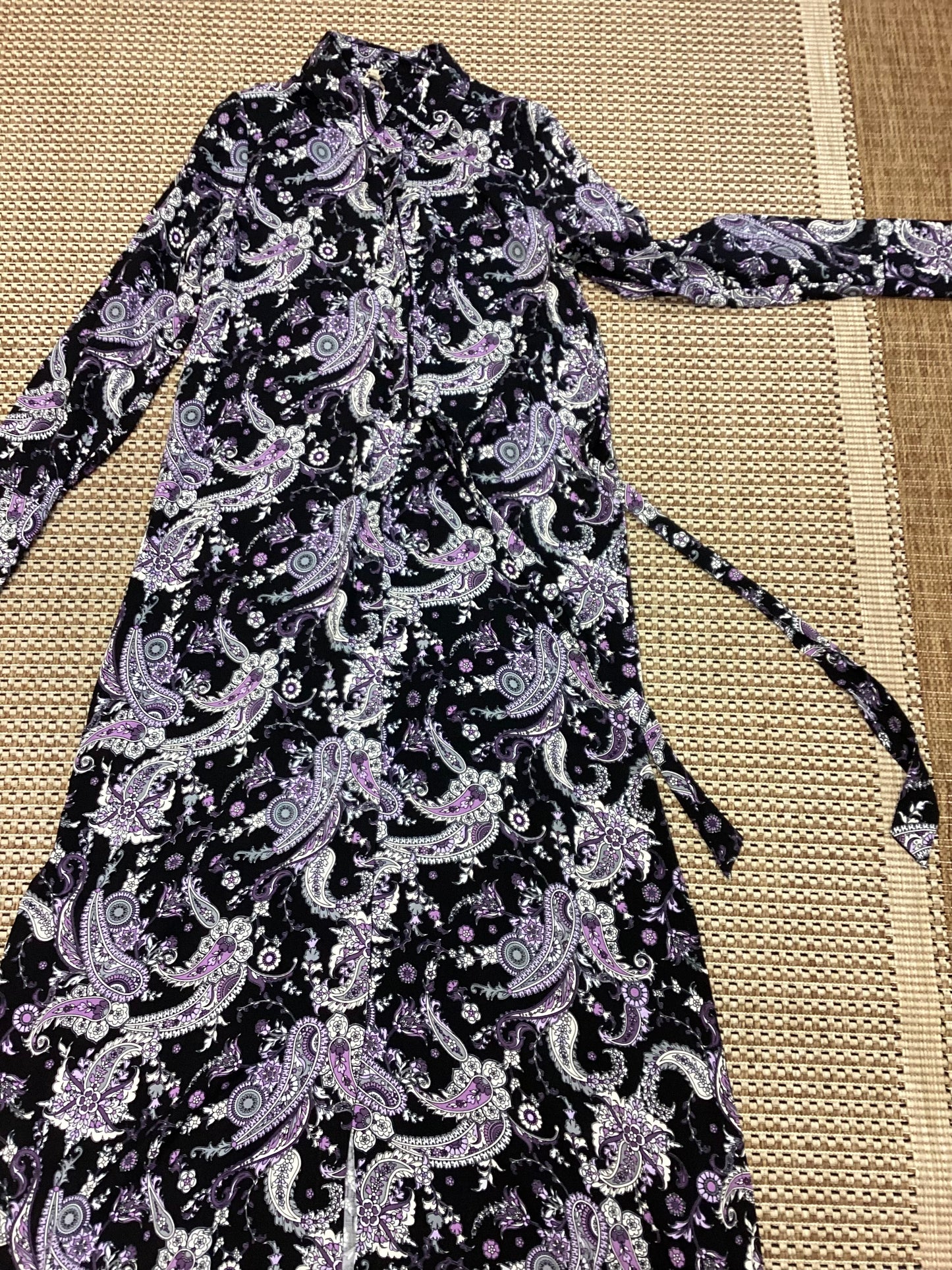 BNWT Soyaconcept Black & Purple Paisley Maxi Dress Size S