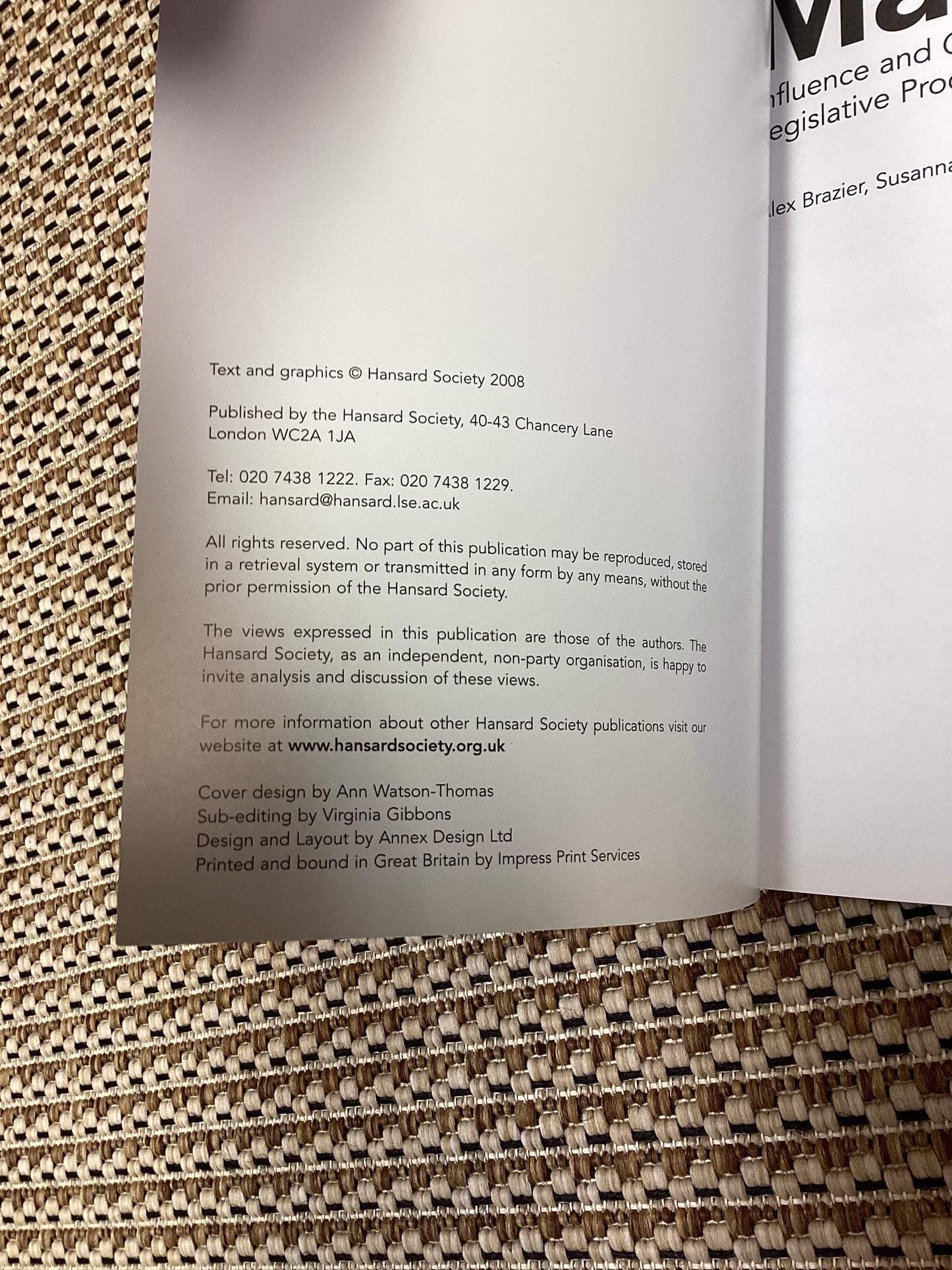 Law in the Making by Alex Brazier et al. (2008)