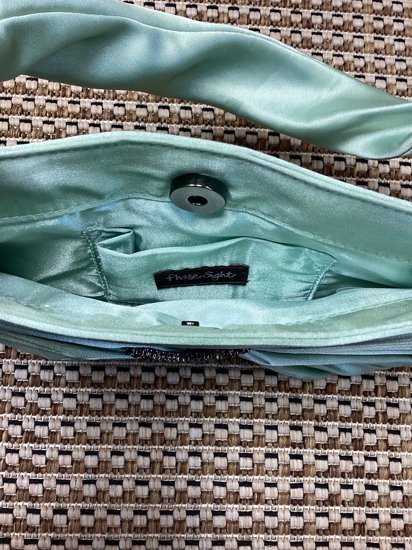 Phase Eight Green Satin Heels with Matching Handbag Size 4