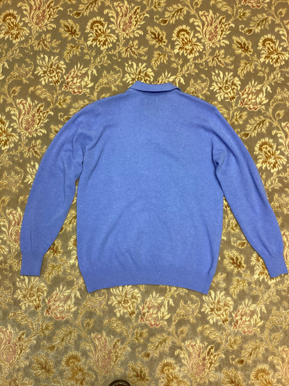 Givenchy Blue Collared Jumper 100% Wool Size L