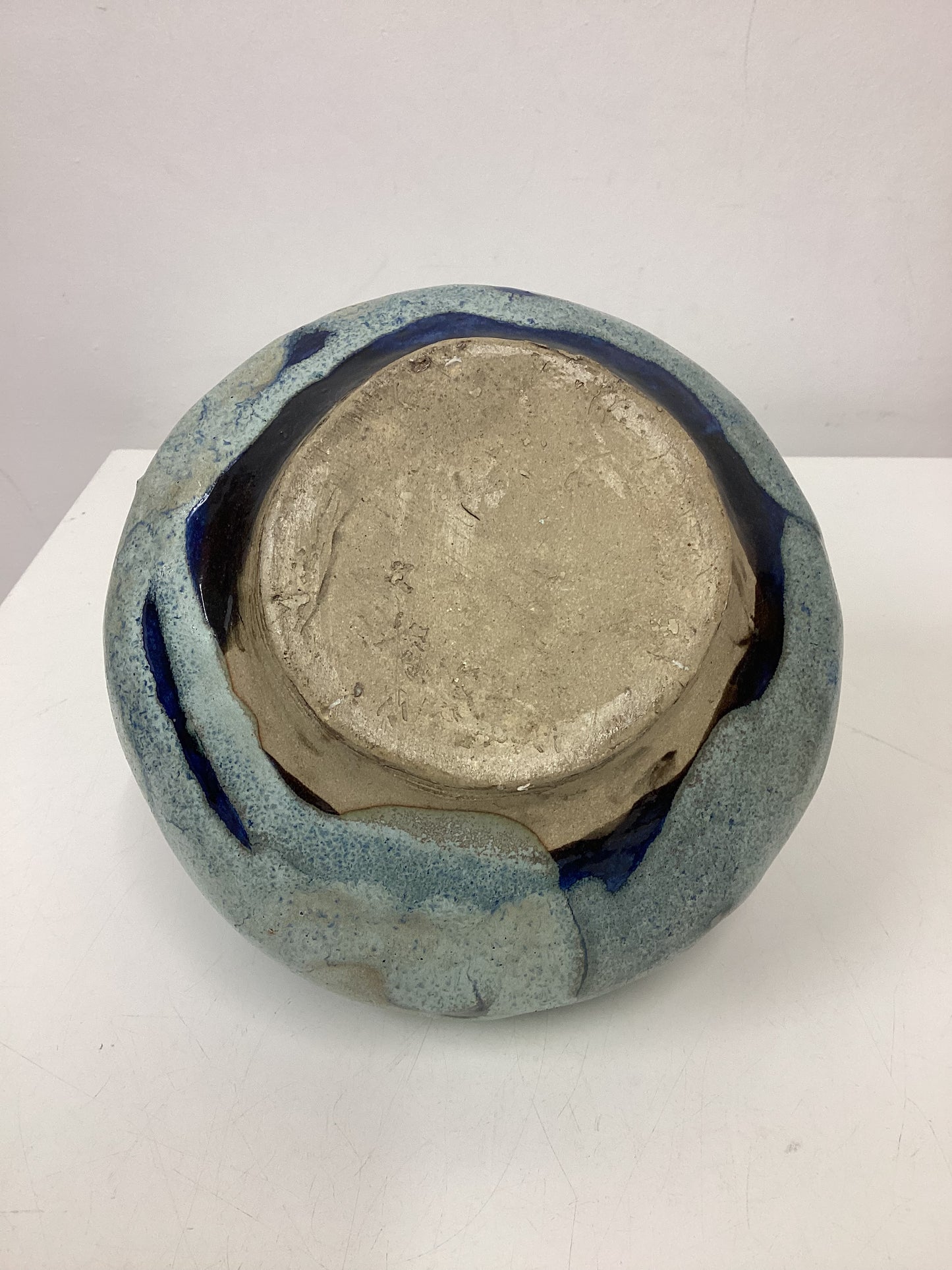 MCM Blue Glazed Stoneware Vase