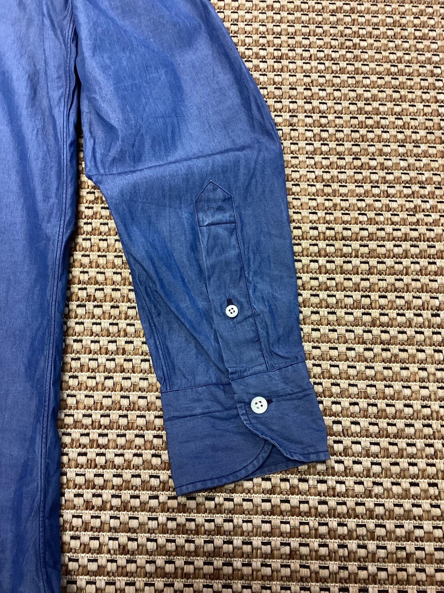 Franck Namani Blue Cotton Shirt Size S