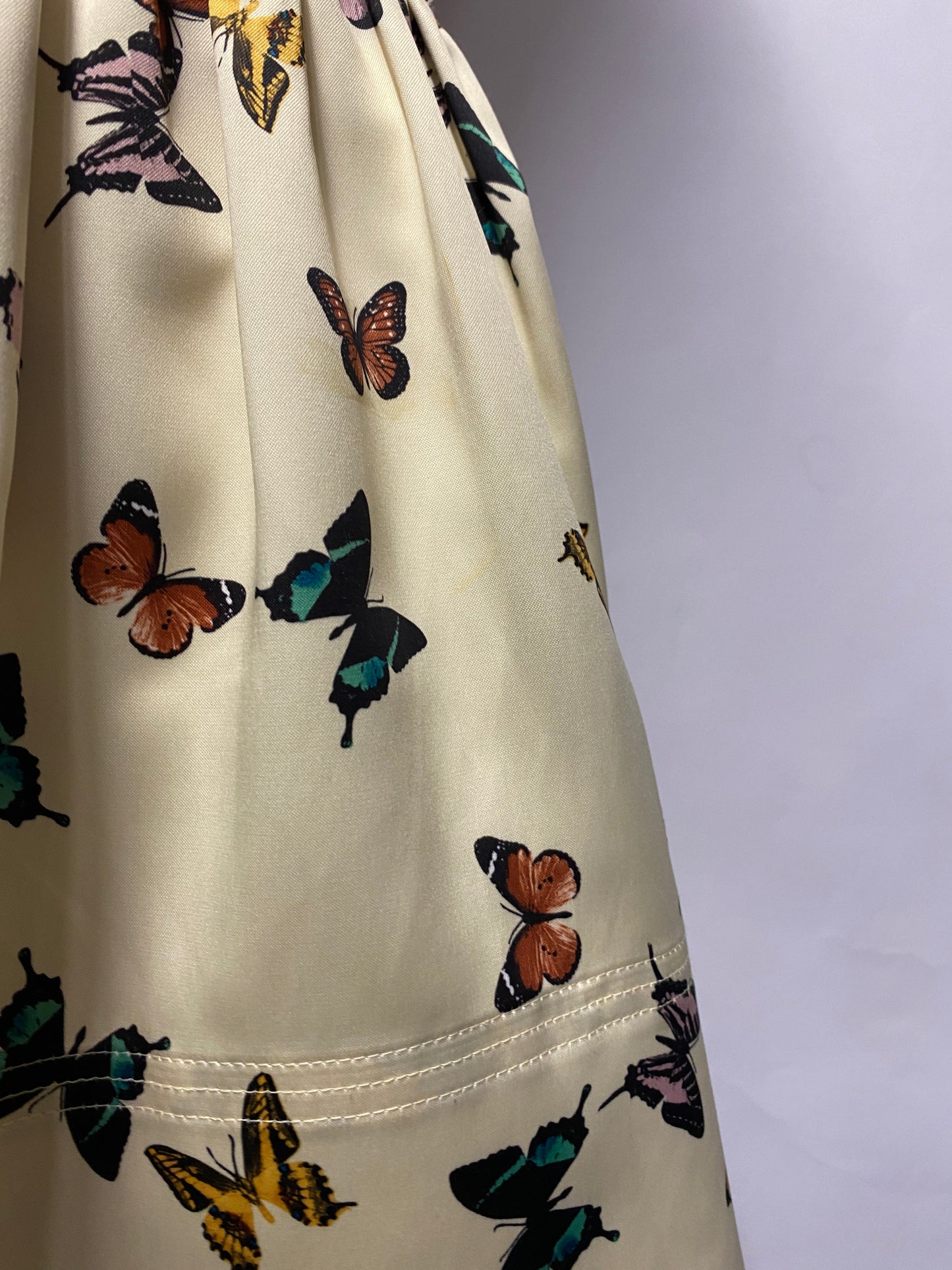 Ted Baker Cream Butterfly Print Satin Mini Skirt Small/10