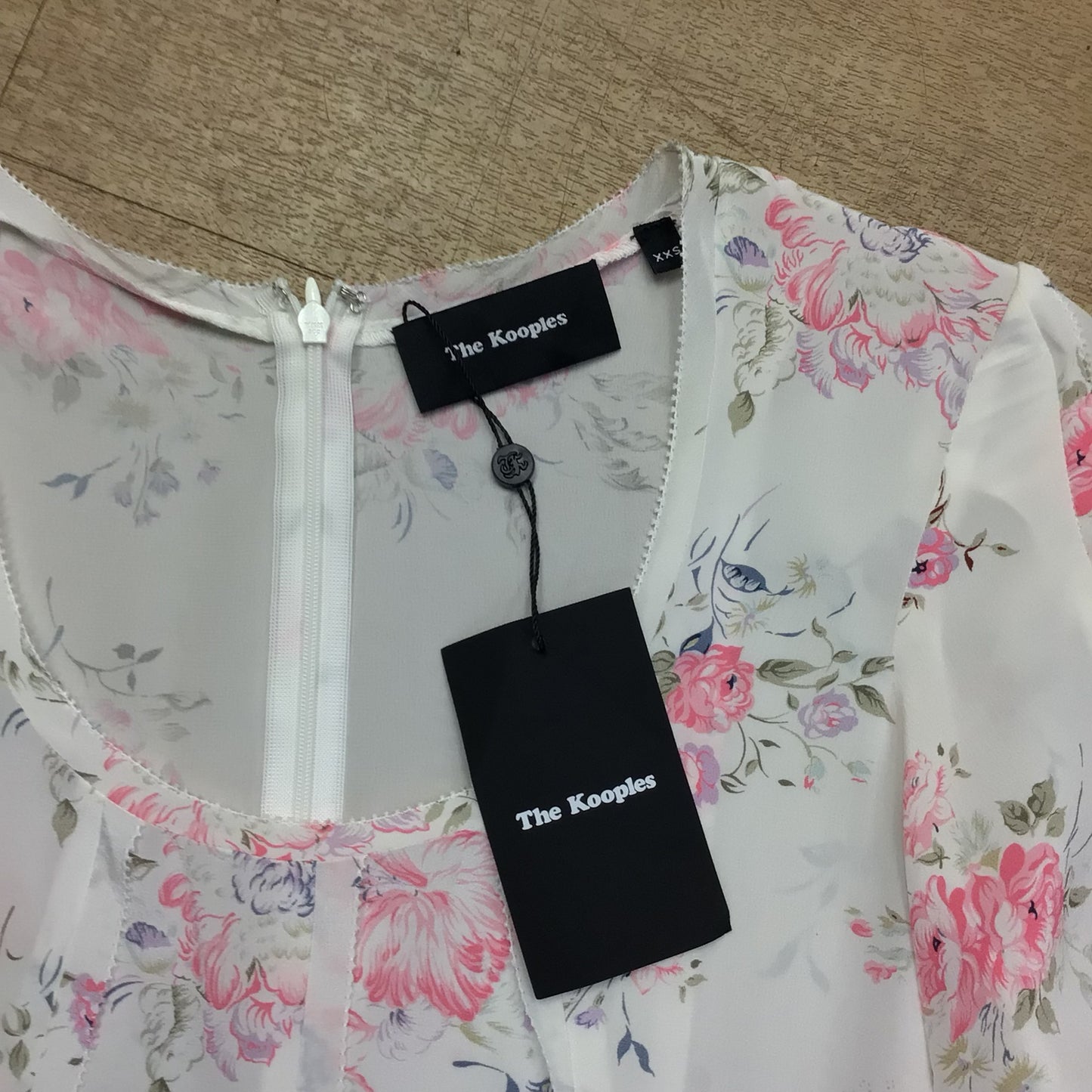 BNWT The Kooples Pink & White Floral Dress 100% Silk RRP £263 Size XXS