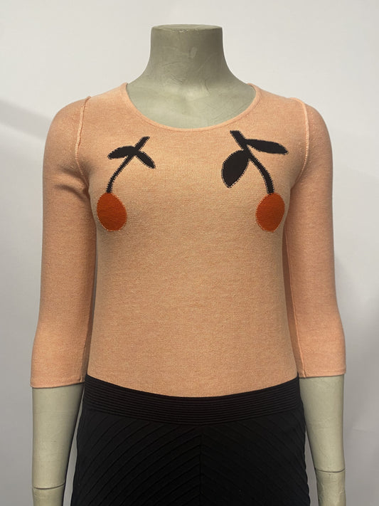 Sonia by Sonia Rykiel Pink Cherry Knit Top Extra Small