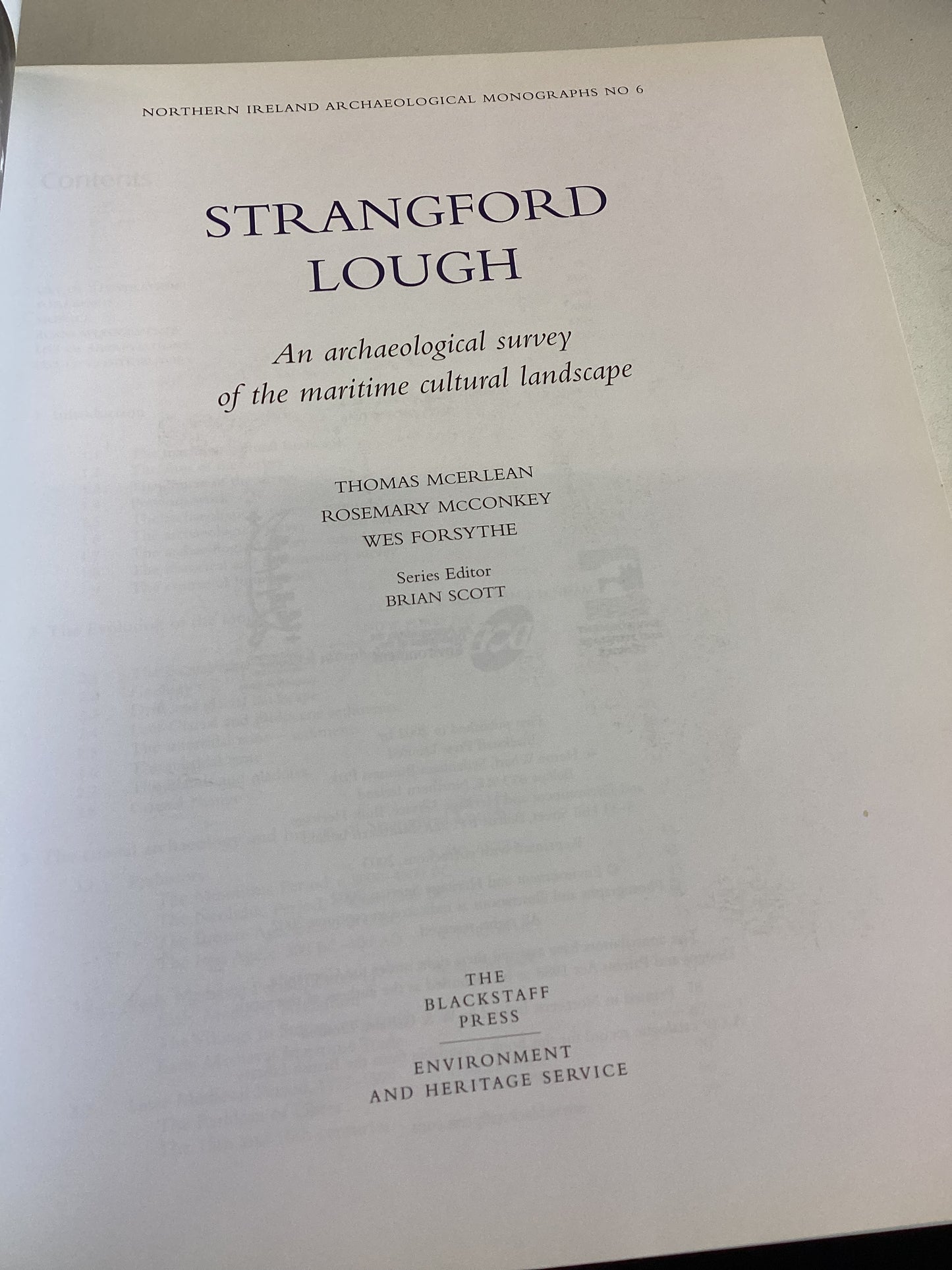 Strangford Lough An Archaeological Survey of The Maritime Cultural Landscape