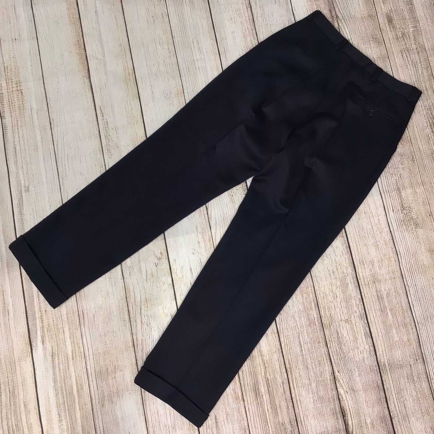 Yves Saint Laurent Black Double Breasted 2 Piece Suit 100% Wool Size L