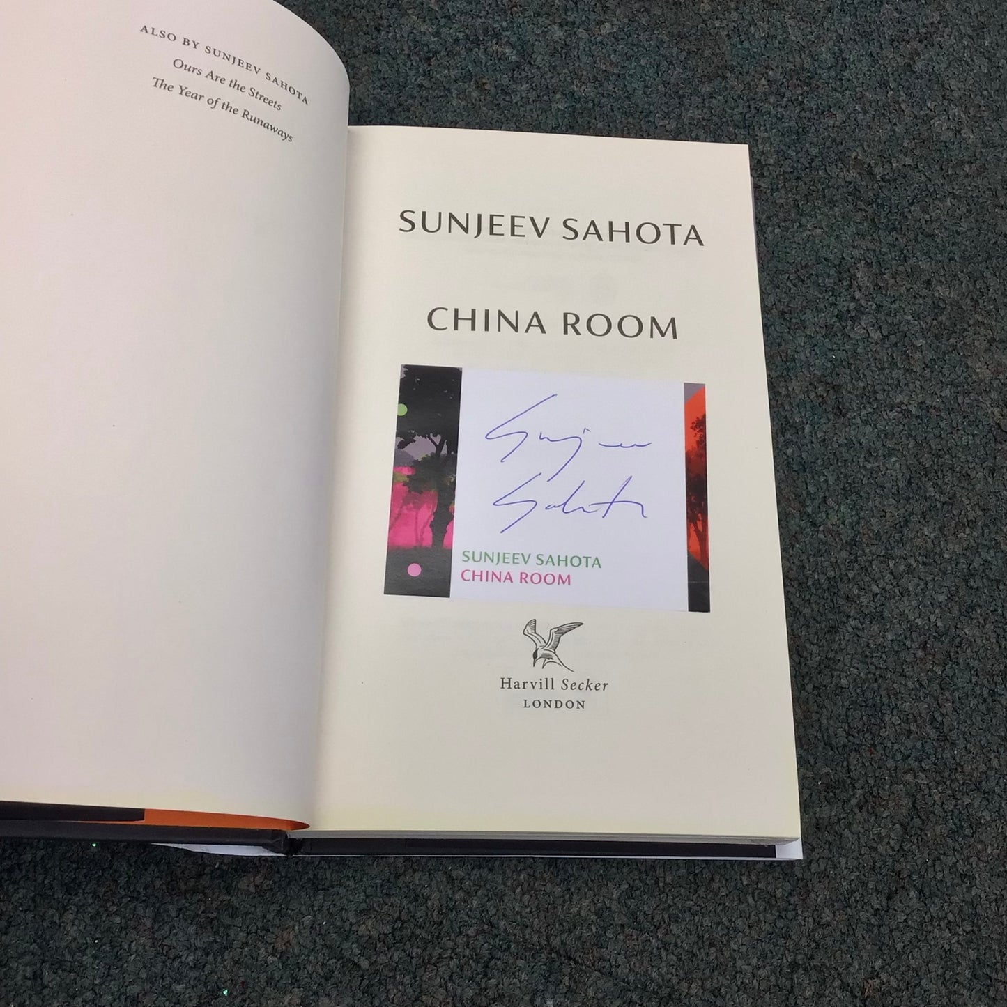 China Room by Sunjeev Sahota (Signed, 2021)