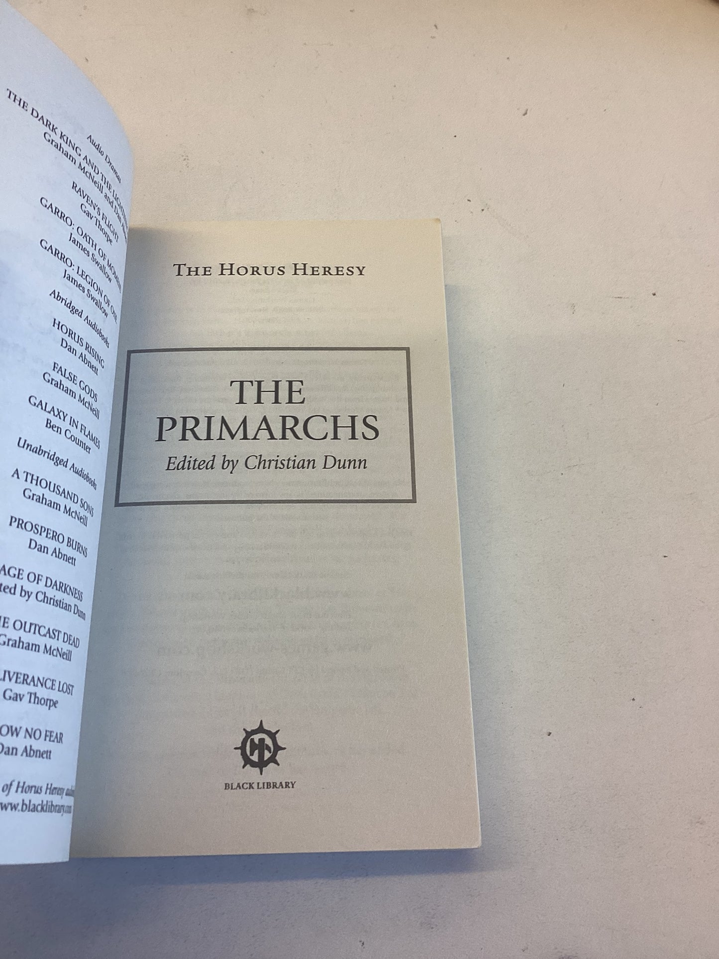The Primarchs The Horus Hersey Edited By Christian Dunn