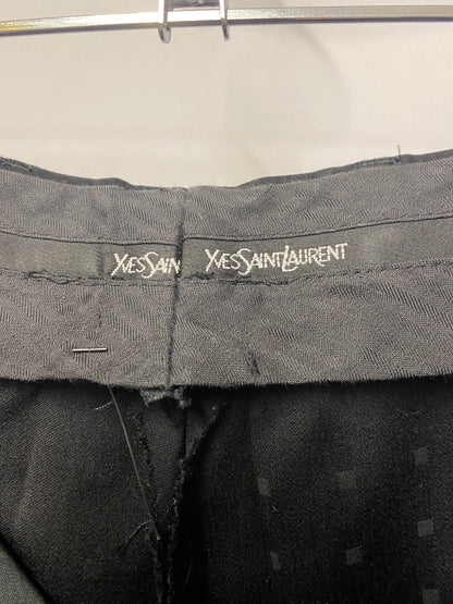 Yves Saint Laurent Black Wool Tuxedo Trousers
