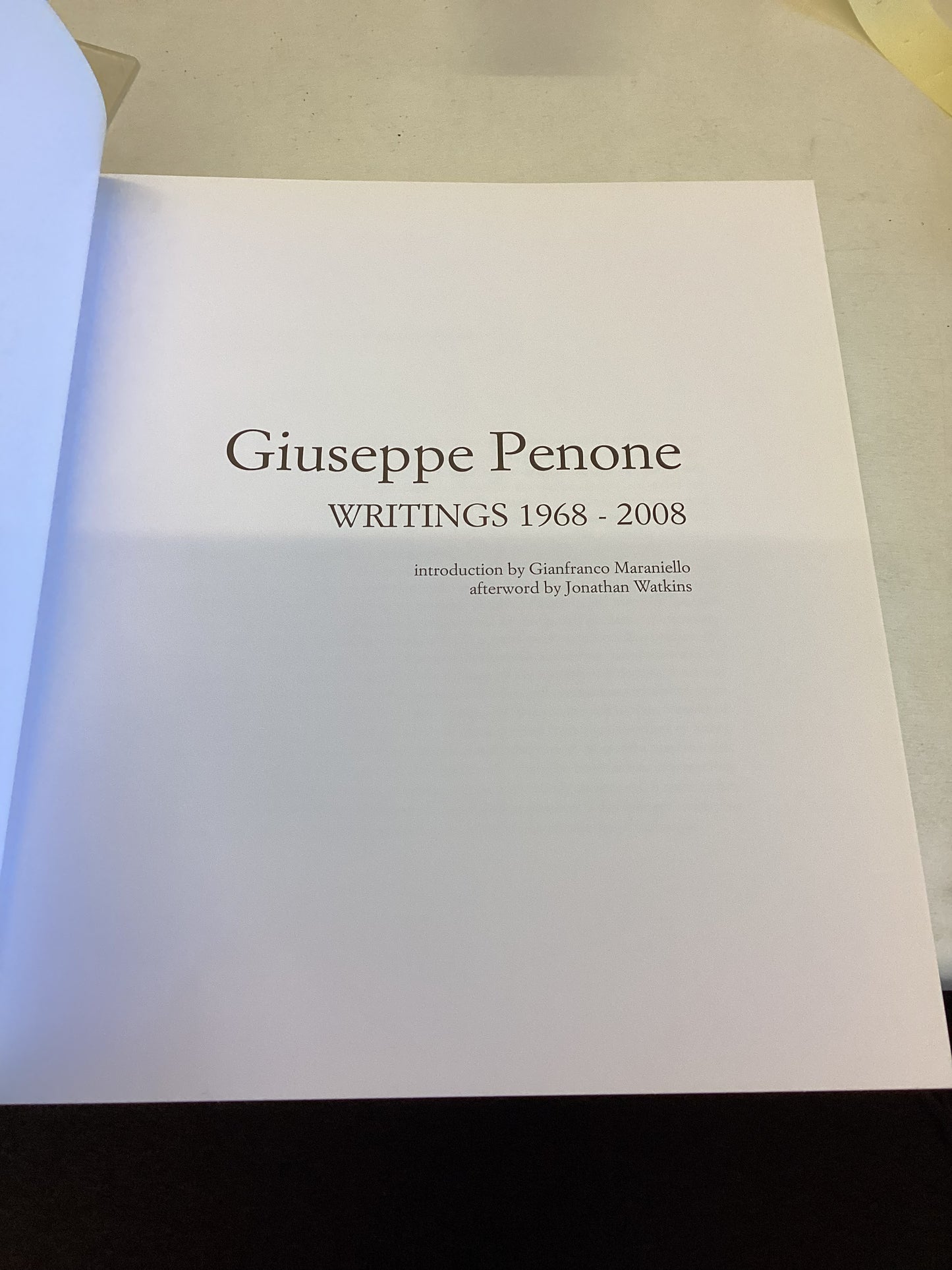 Giuseppe Penone Writings 1968 - 2008