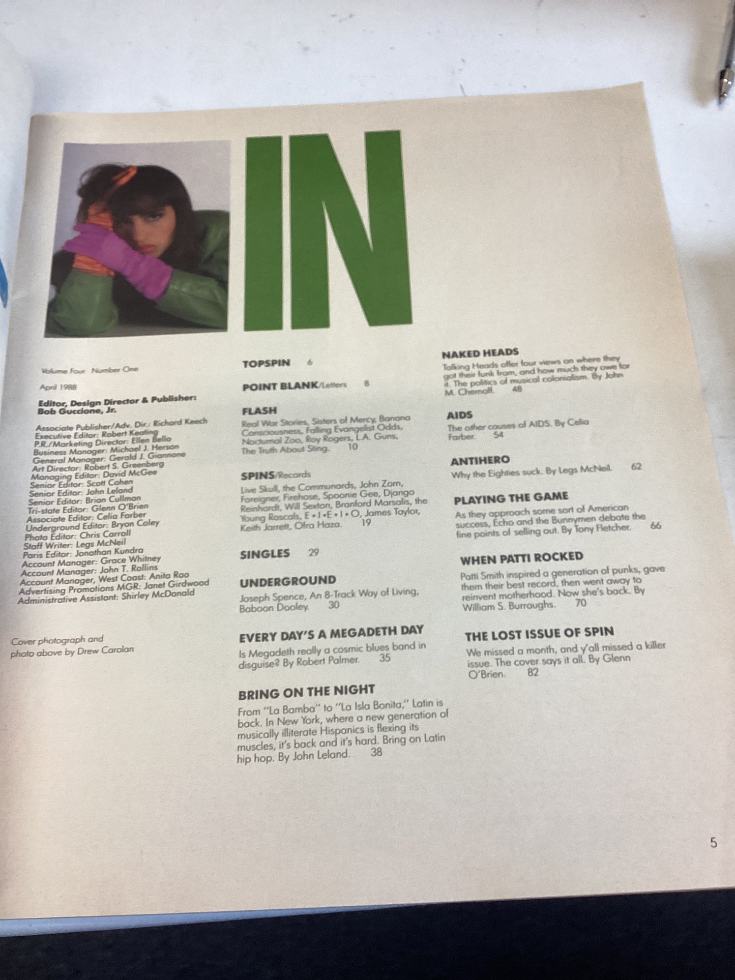 Spin Special 3rd Anniversary Edition Volume 4 Number 1 April 1988