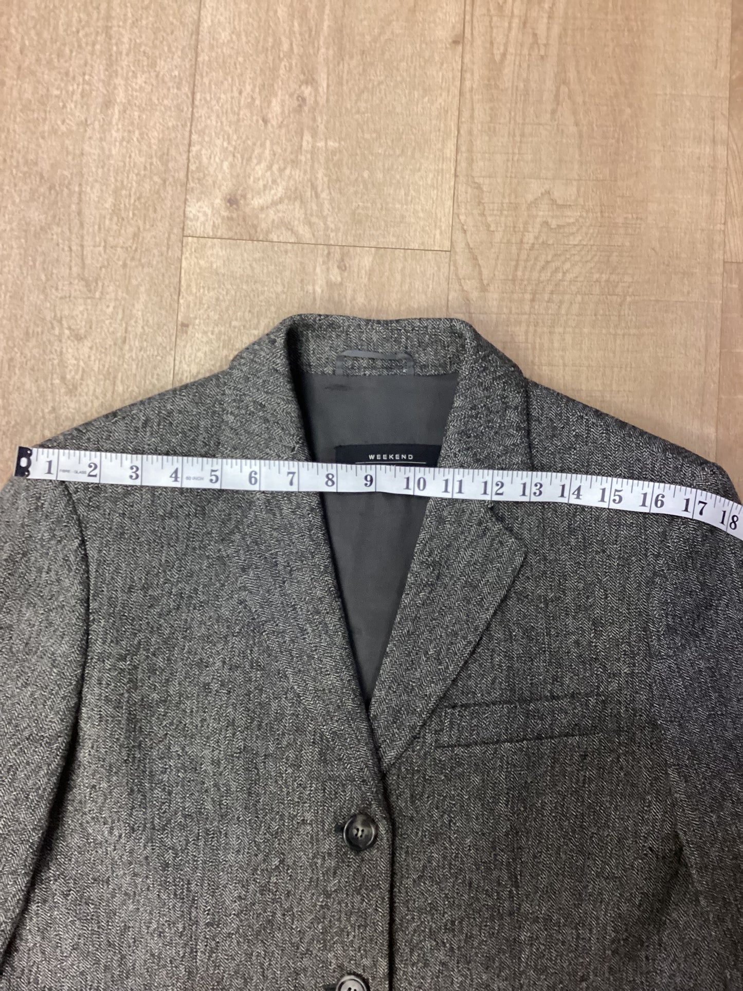 Weekend Max Mara Grey 70% Wool Skirt Suit Size 12/14