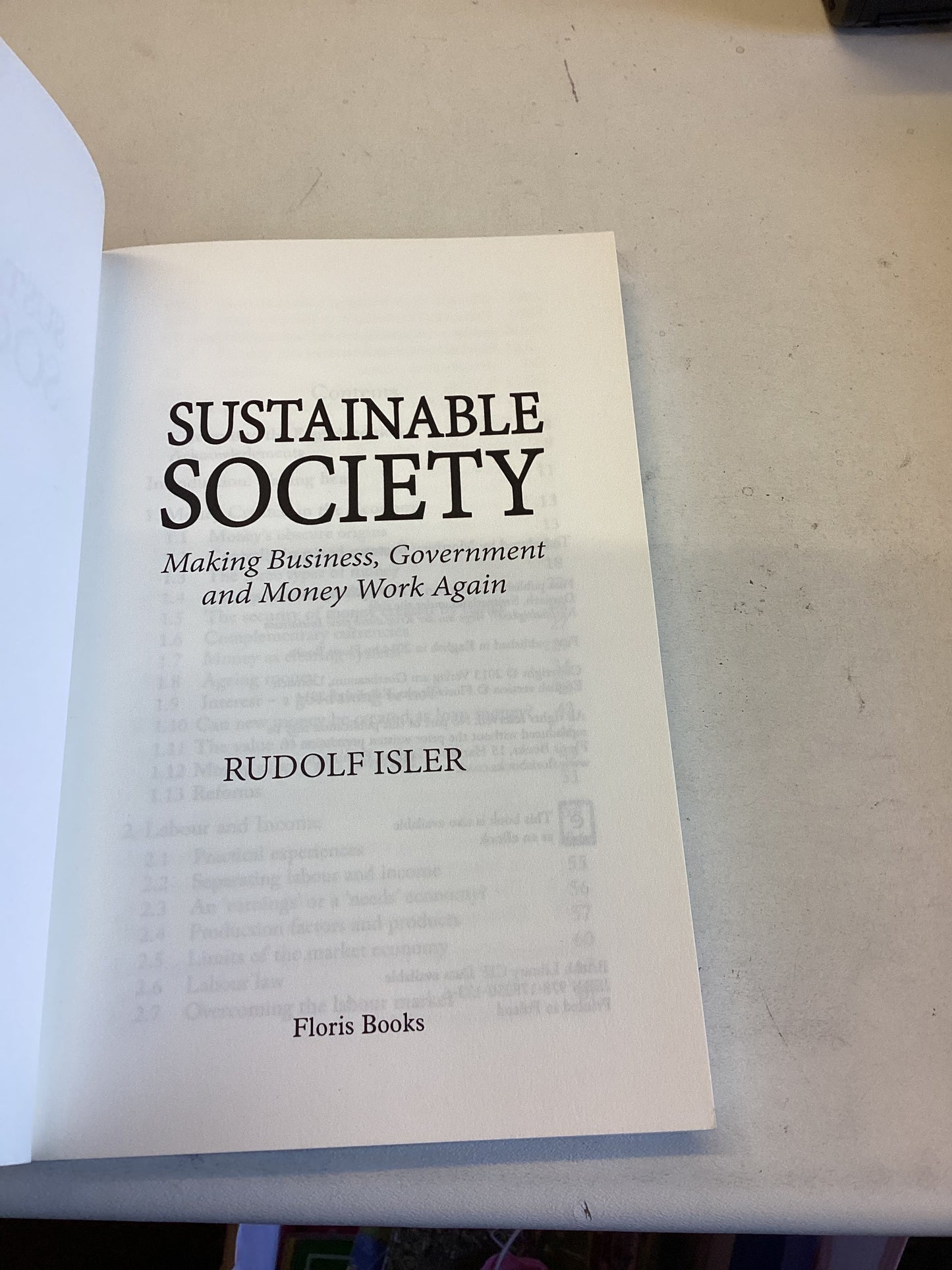 Sustainable Society Making Business Government and Money Work Again Rudolf Isler
