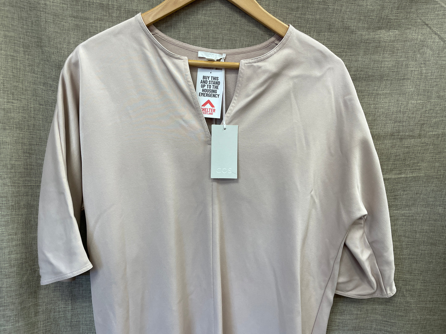 New with Tags Cos Dusky Pink Batwing Dress Extra Small UK 8