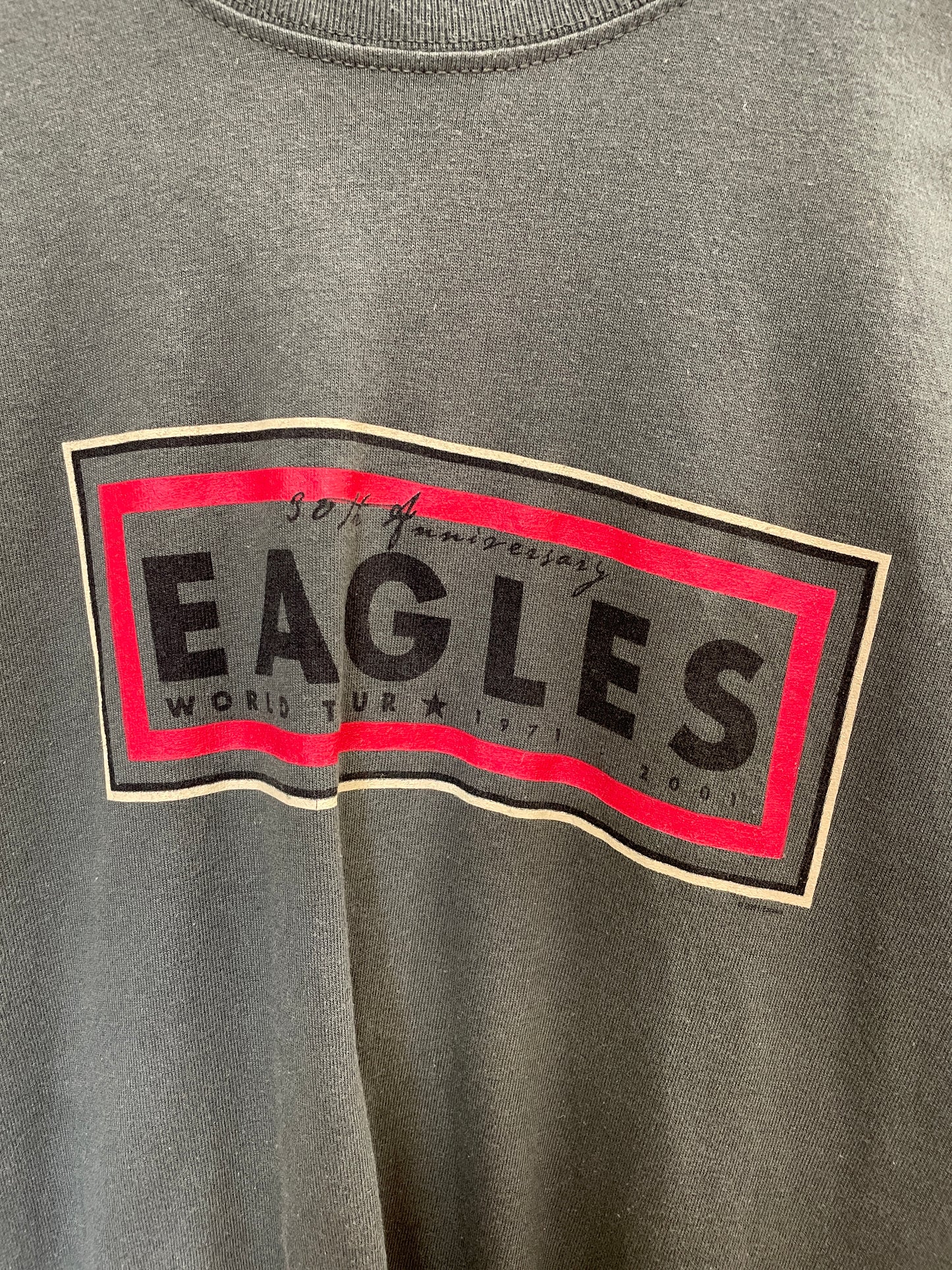 Eagles 30th Anniversary Tour 2001 2002 Screen Stars Merchandise Green T Shirt Medium