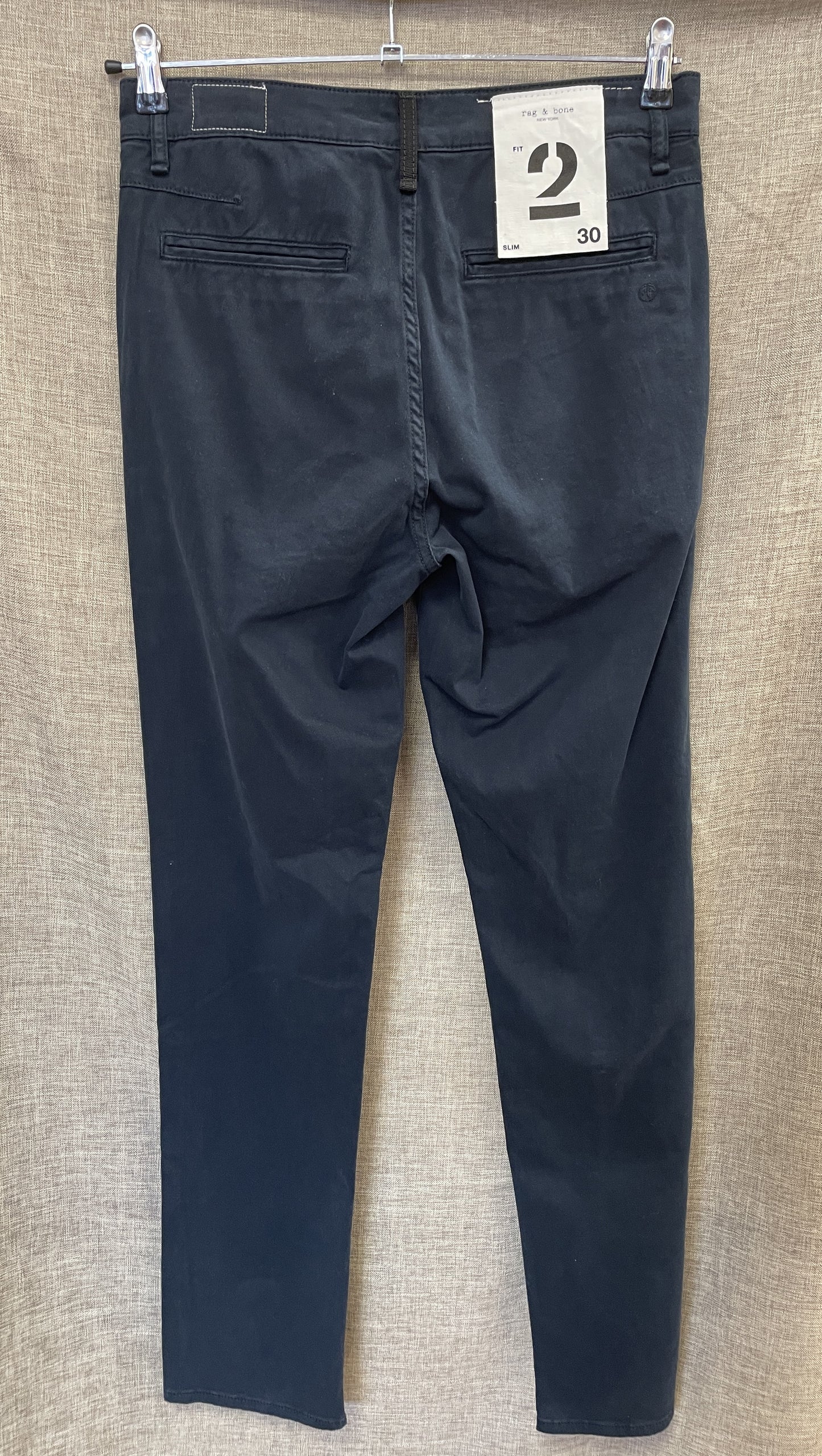 New with Tags Rag & Bone Navy Blue 'Salute' Chino Trousers Size 30 Medium