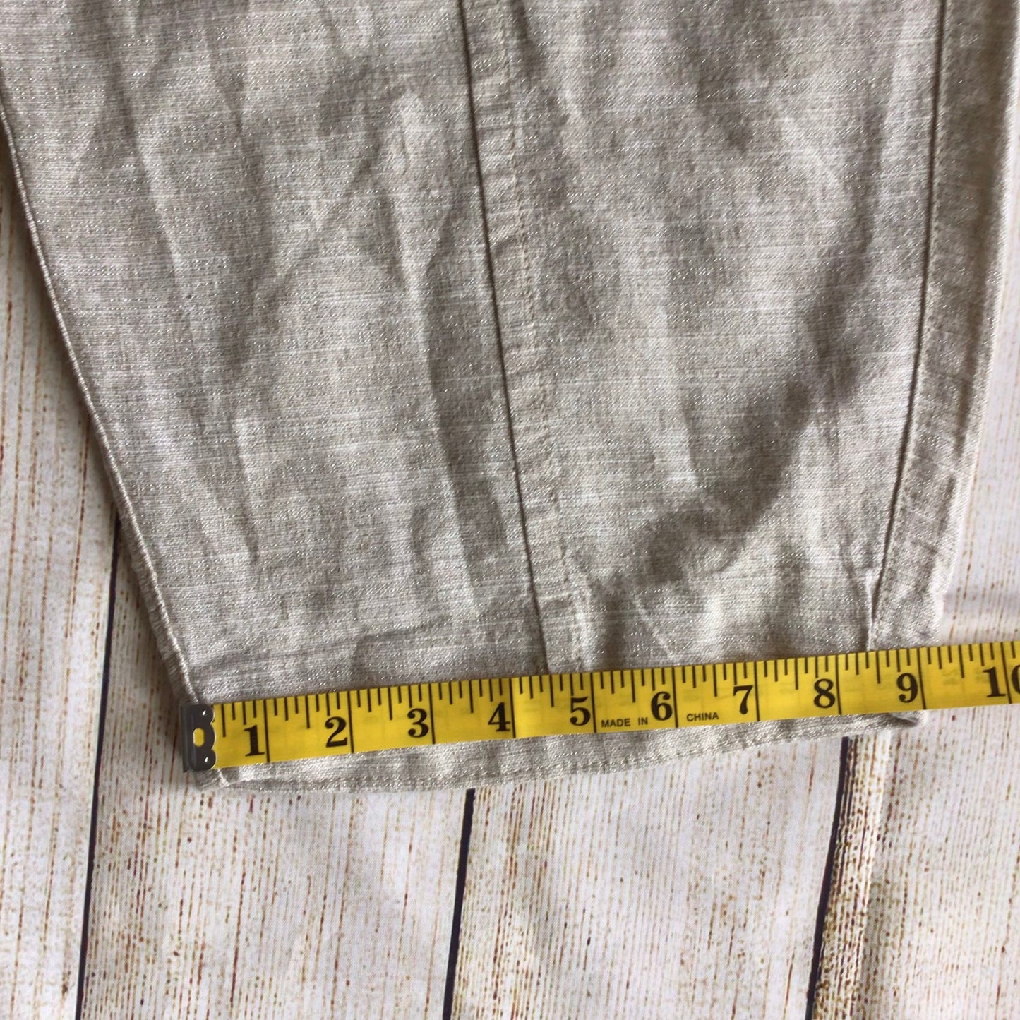 Next Beige Linen & Cotton Blend Trousers Size 26R