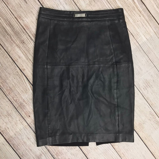 Reiss Black 100% Leather Pencil Skirt Size 8