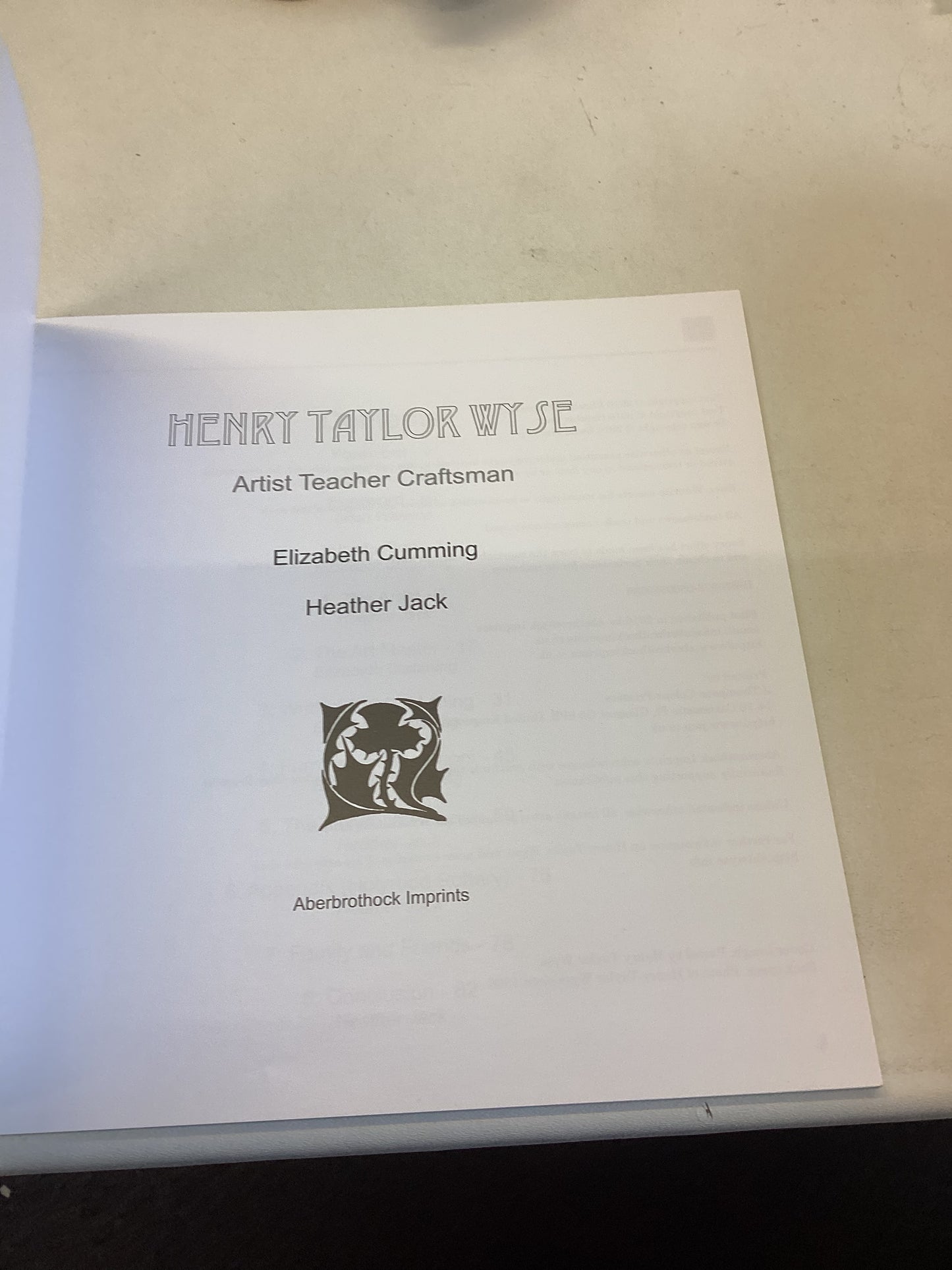 Henry Taylor Wyse Artist Teacher Craftsman Elizabeth Cumming Heather Jack