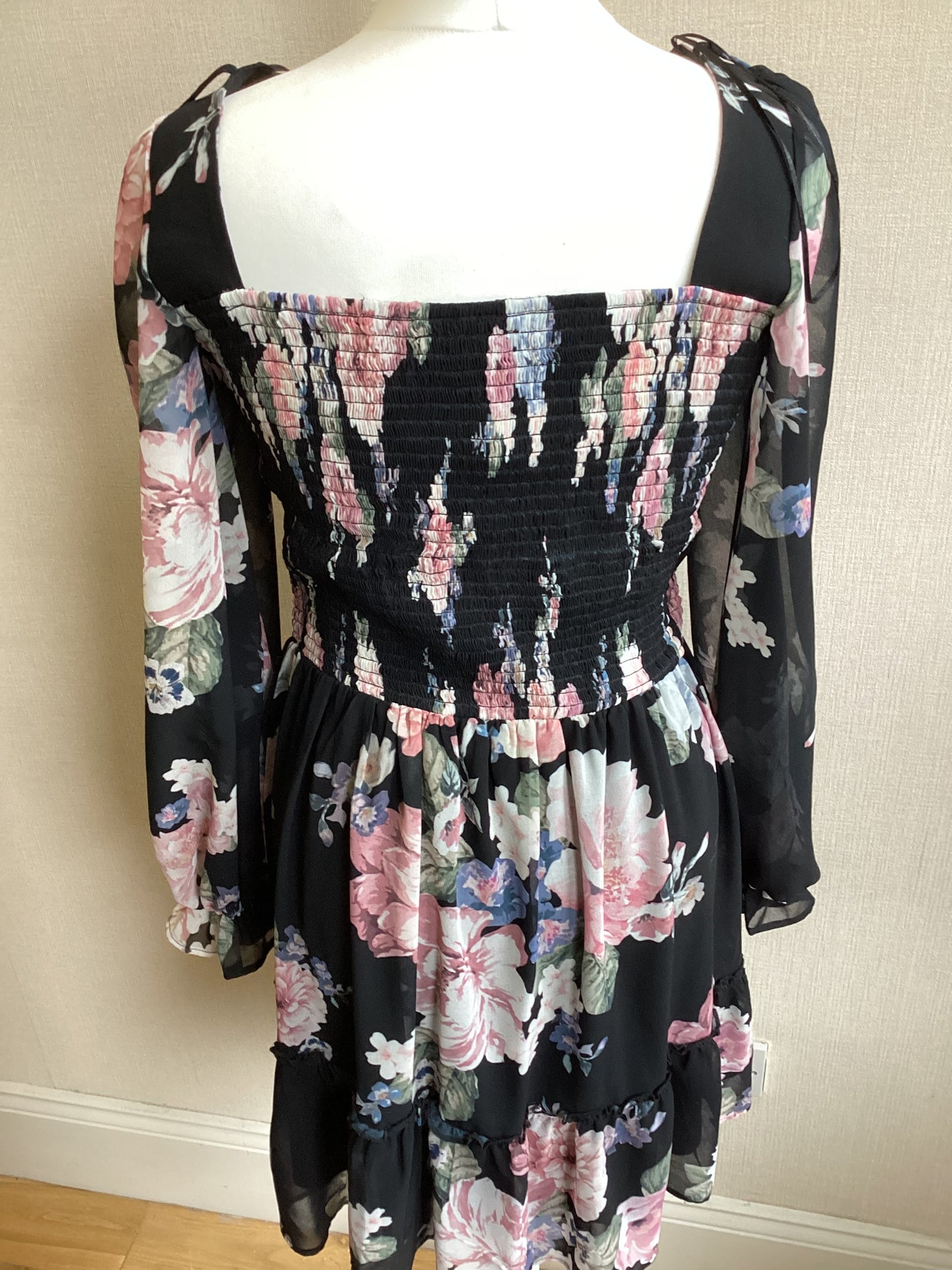 Lipsy Black Multi Colour Dress 14