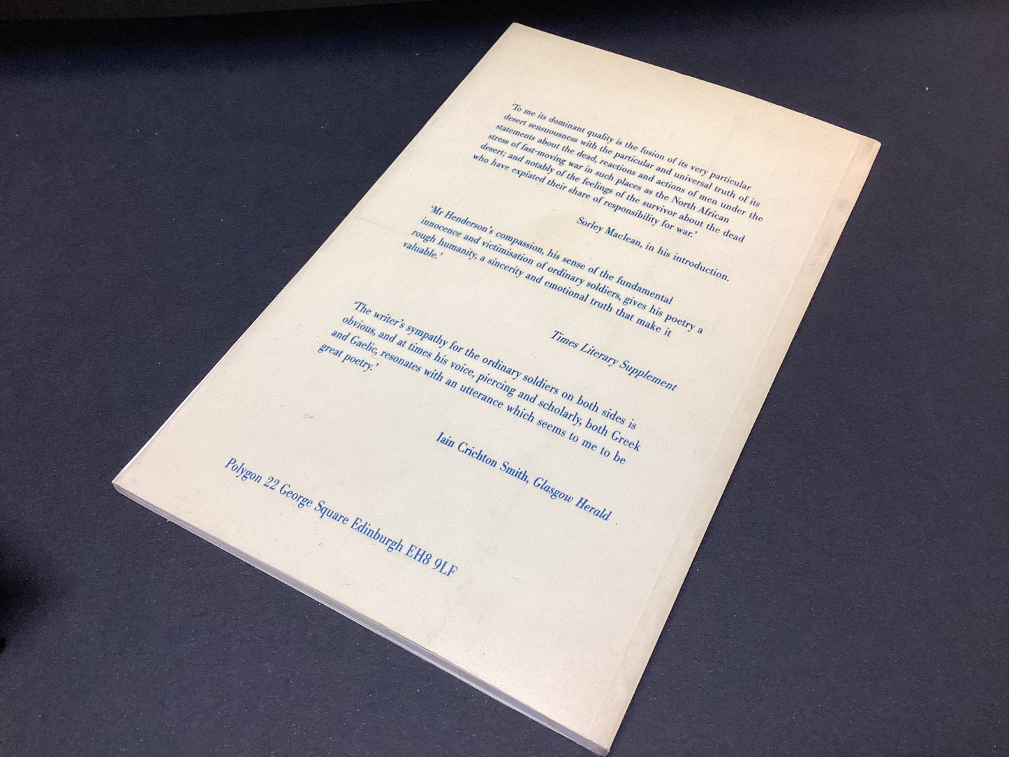 Signed Elegies for the Dead in Cyrenaica by Hampshire Henderson