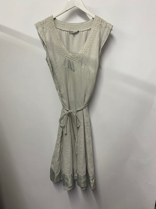 Jigsaw Grey Linen A-Line Sleeveless Dress 14