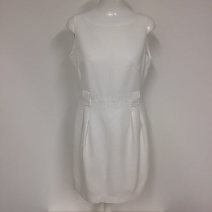 M&S White Waffle Sleeveless Shift Dress Size 14
