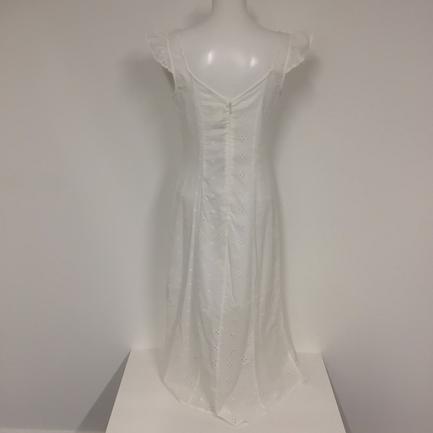 BNWT River Island In Other Words White Long Embroidered Dress 100% Cotton Size 10