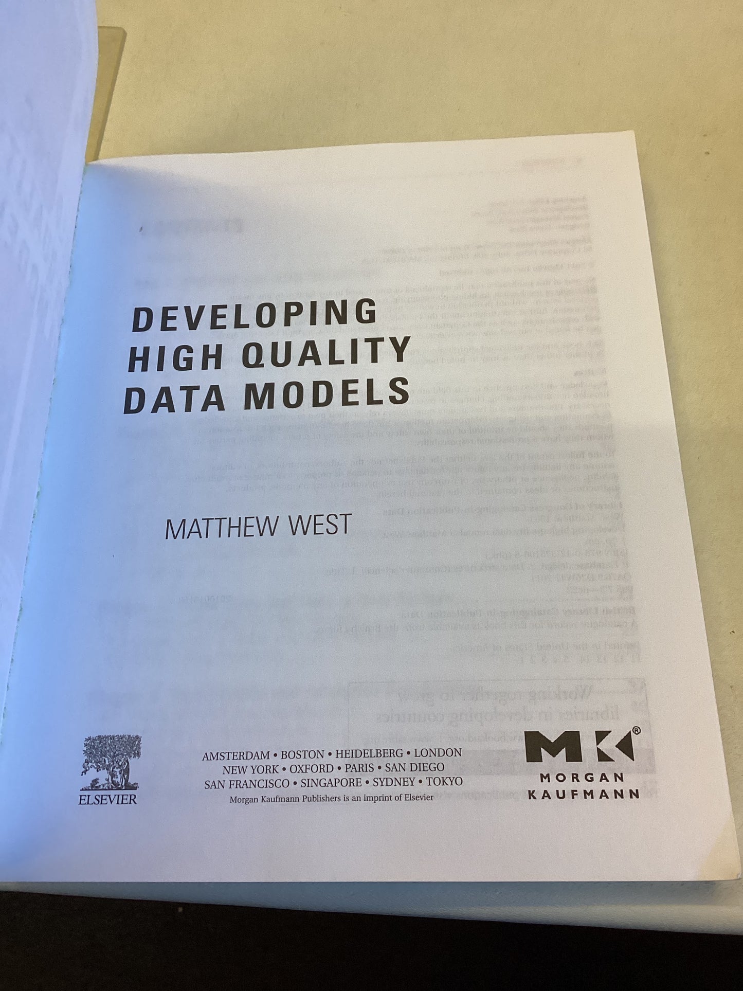 Developing High Quality Data Models Matthew West