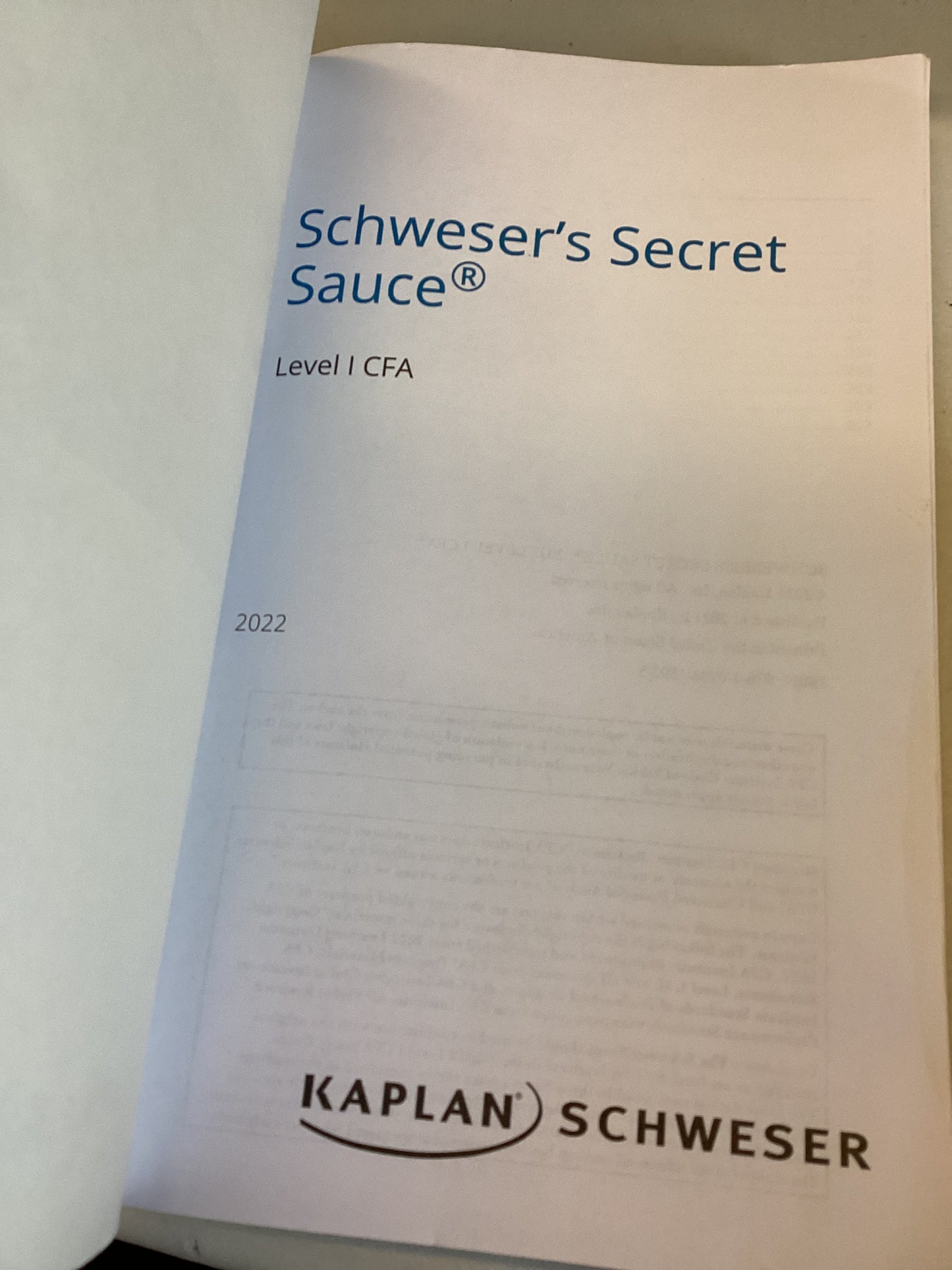 2022CFA Schweser's Secret Sauce Level 1 Exam Prep